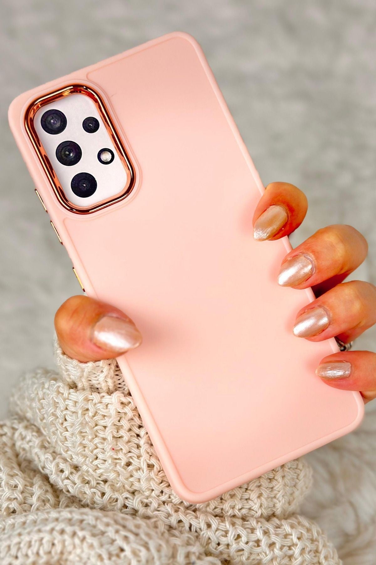 Samsung A32 4g Parlak Metal Detaylı Tuşu Kolay Basmalı Lansman Pastel Silikon Ruby Kılıf