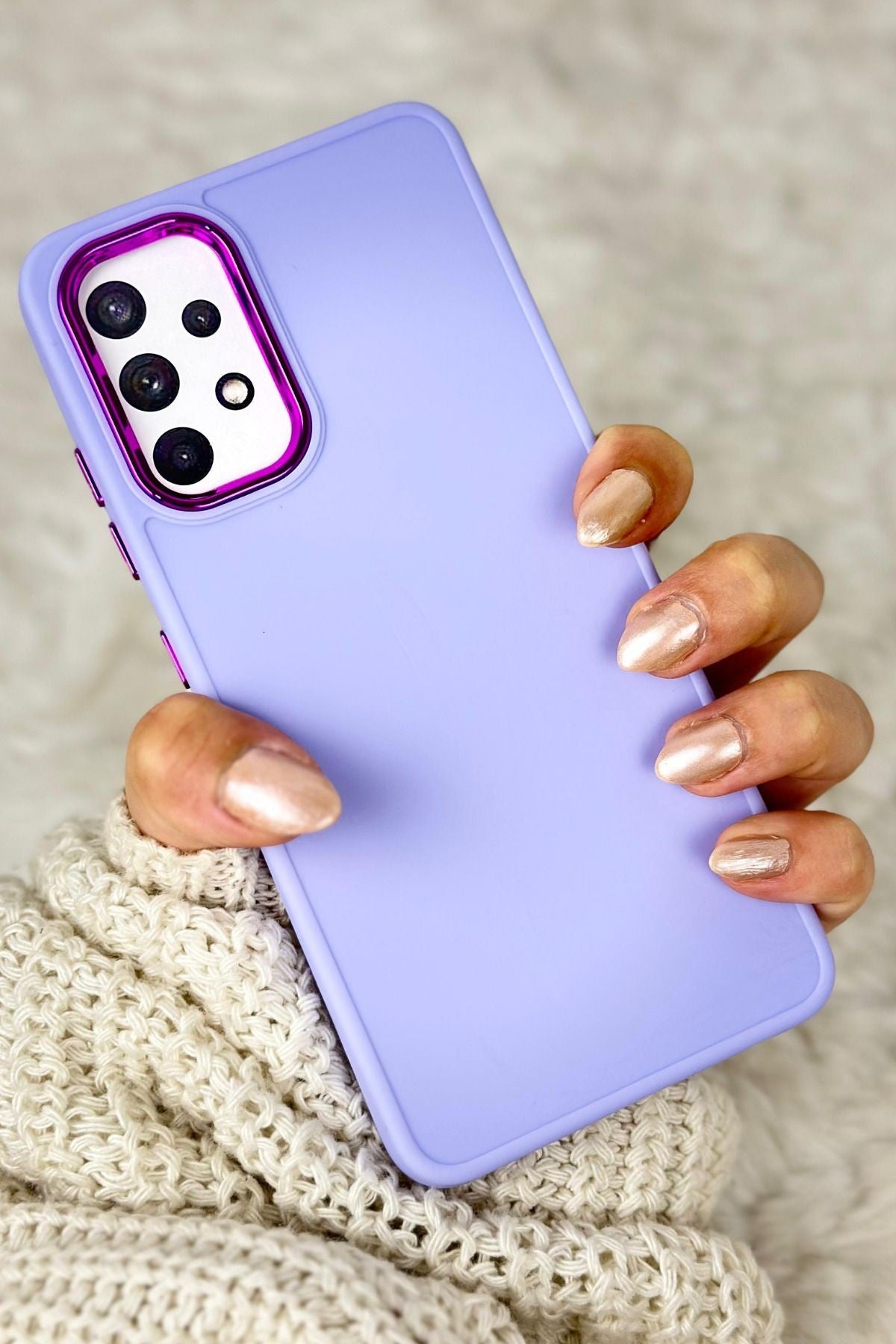 Samsung A32 4g Parlak Metal Detaylı Tuşu Kolay Basmalı Lansman Pastel Silikon Ruby Kılıf