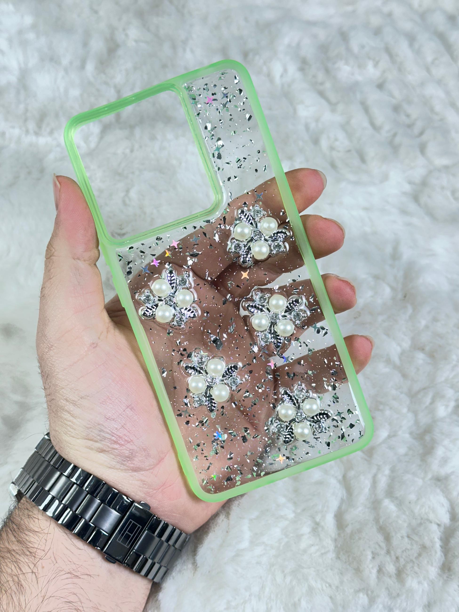 Xiaomi Redmi Note 13 4G Şeffaf Parlak Taşlı Glitter Kılıf