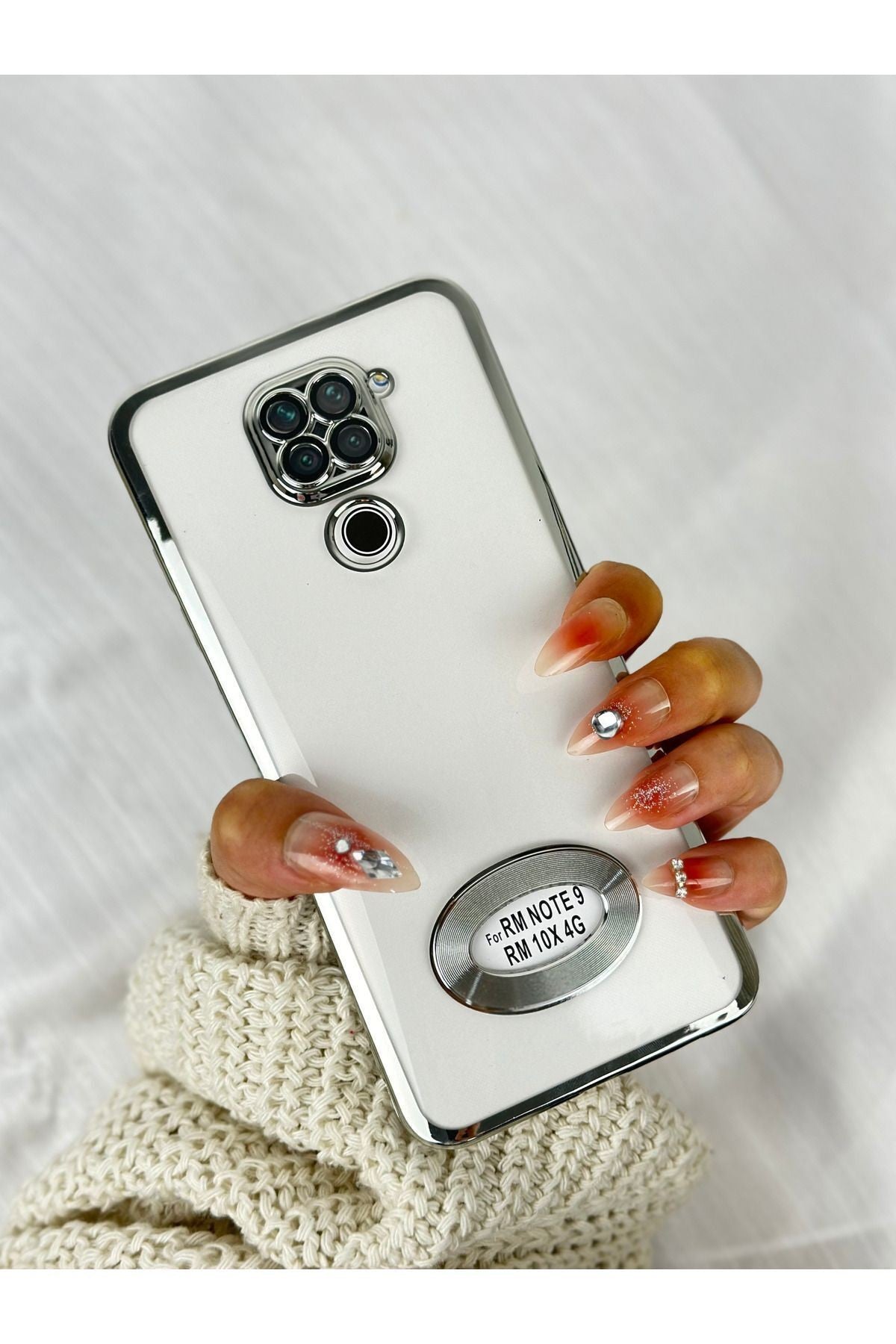 Xiaomi Redmi Note 9 4g Logo Detaylı Kenarları Renkli Kamera Korumalı Luxury MegaVip Kılıf