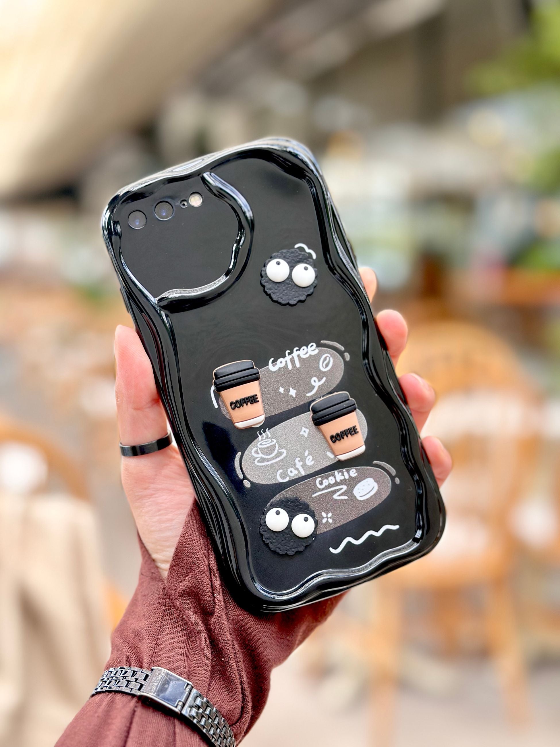 iPhone 7 Plus Kurabiye Desenli 3 Boyutlu Şirin Parlak Tasarım Cookie Kılıf