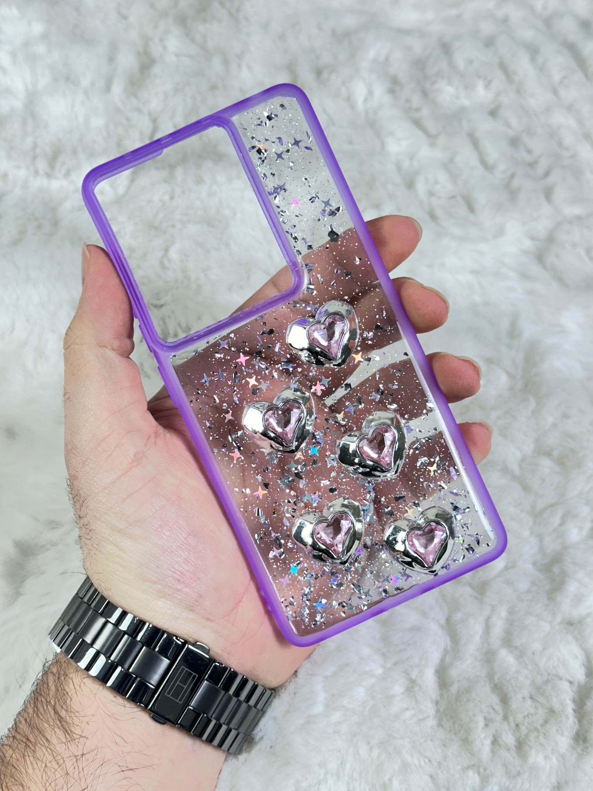 Xiaomi Redmi Note 13 Pro 4G Şeffaf Parlak Taşlı Glitter Kılıf