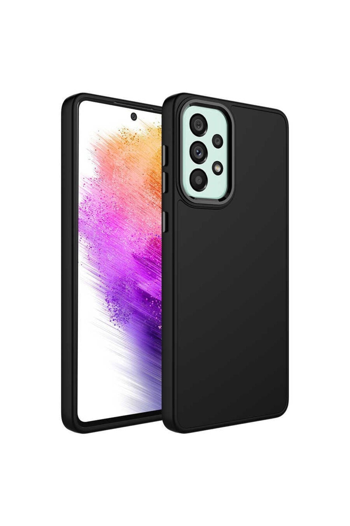 Samsung A52 /a52s Uyumlu Parlak Metal Detaylı Tuşu Kolay Basmalı Lansman Pastel Silikon Ruby Kılıf