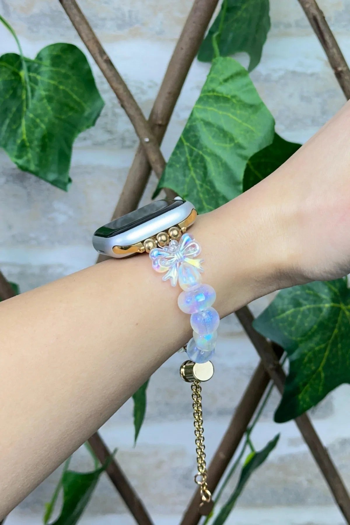 Apple Watch Kordon 38mm - 41mm Uyumlu İncili Boncuklu Trend Taşlı Kordon