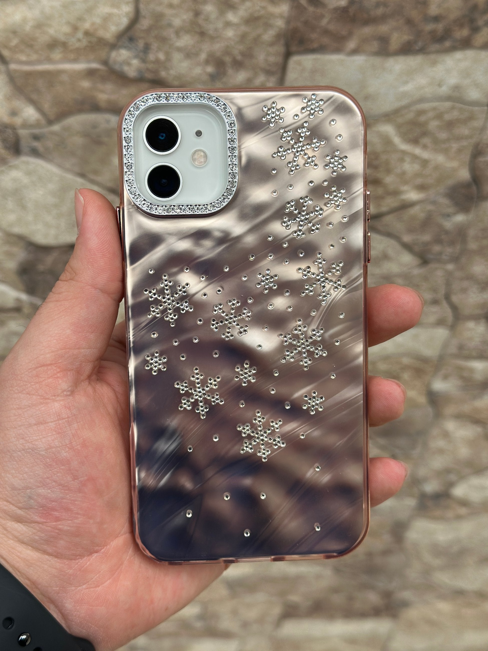 iPhone 11 Kar Tanesi Boncuklu Parlak Hologramlı Glare Kılıf
