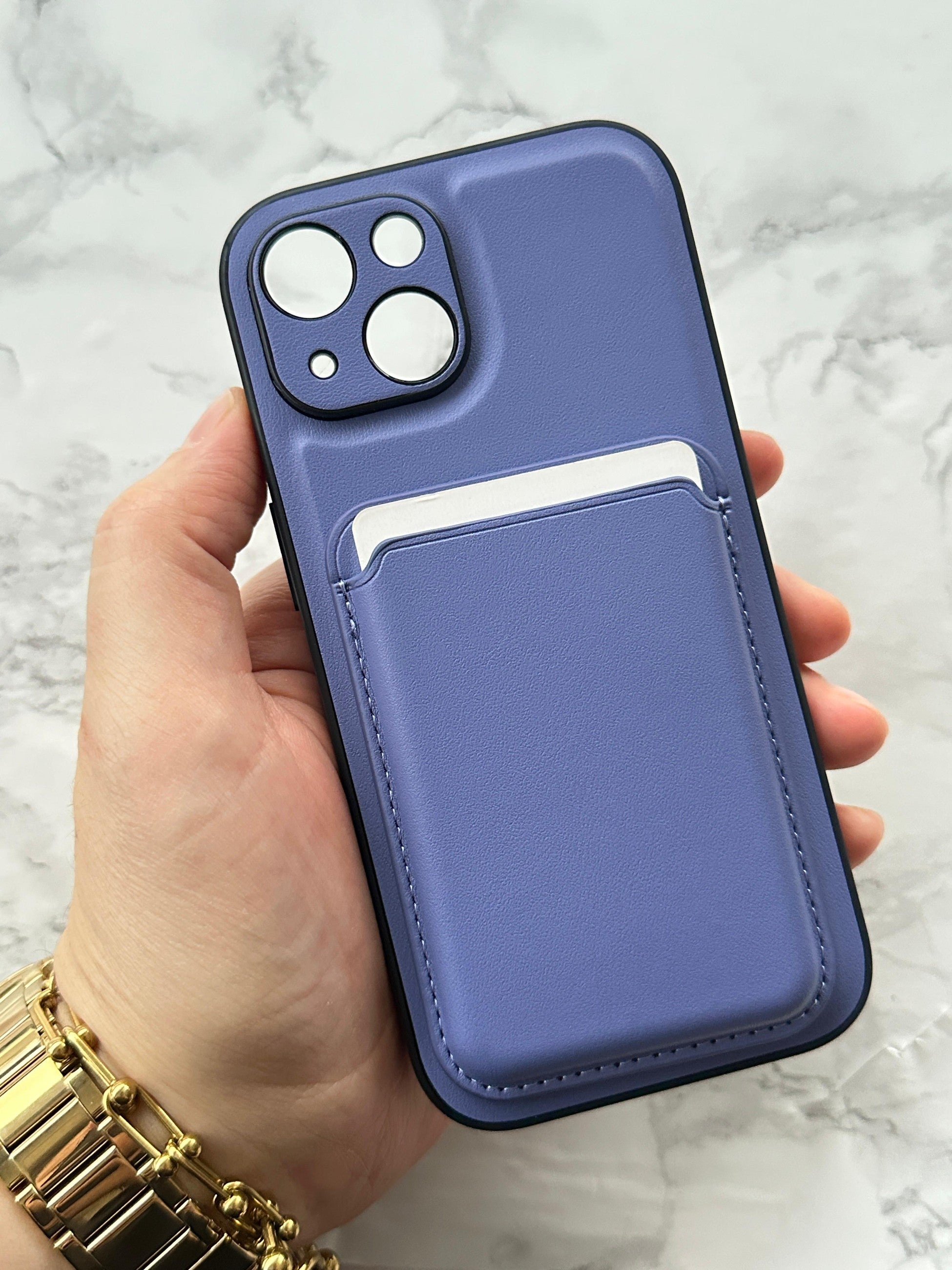 iPhone 15 Deri Magnetik Kartlıklı Kamera Korumalı Kartlıklı Kılıf