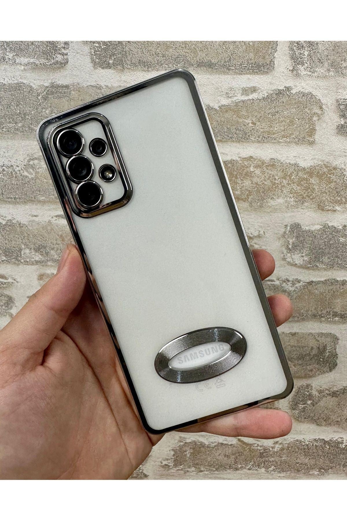 Samsung Galaxy A52/A52S Logo Detaylı Kenarları Renkli Kamera Korumalı Luxury MegaVip Kılıf