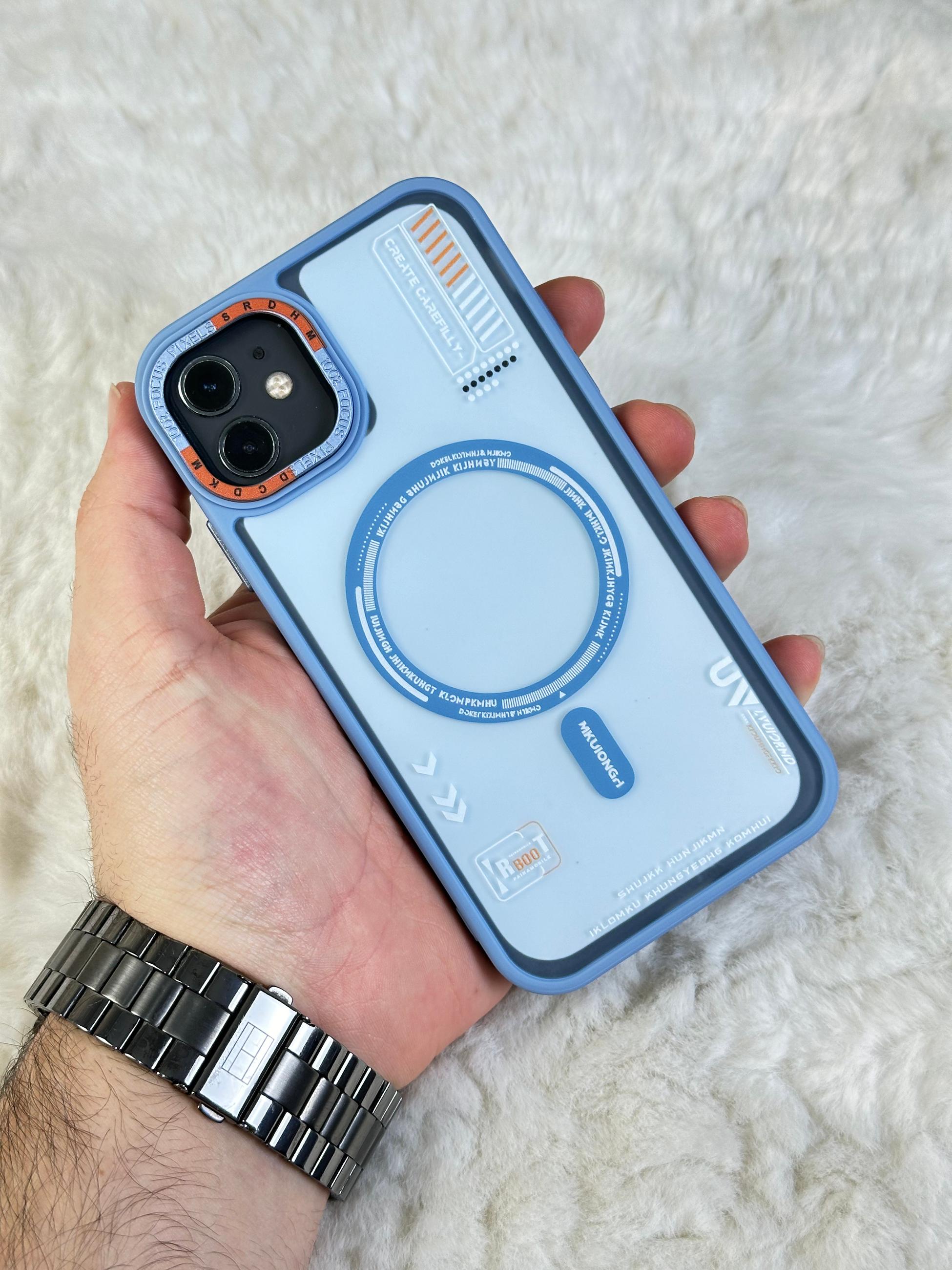 iPhone 12 ve 12 Pro Magsafe Wireless Şarj Özellikli Desenli Tiger Kılıf