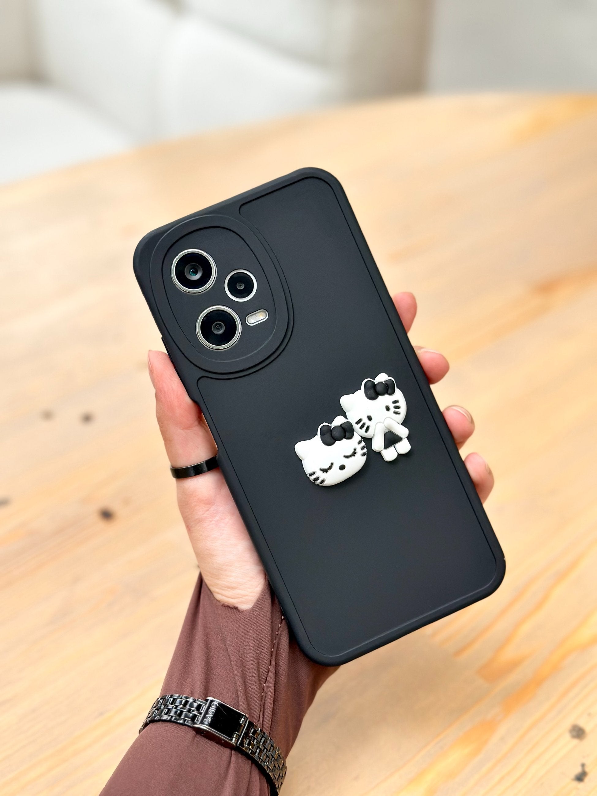 Xiaomi Redmi Note 12 Pro 5G Ayıcık Desenli Sevimli 3 Boyutlu Tatlı Şirin Kamera Korumalı Silikon Shape Kılıf