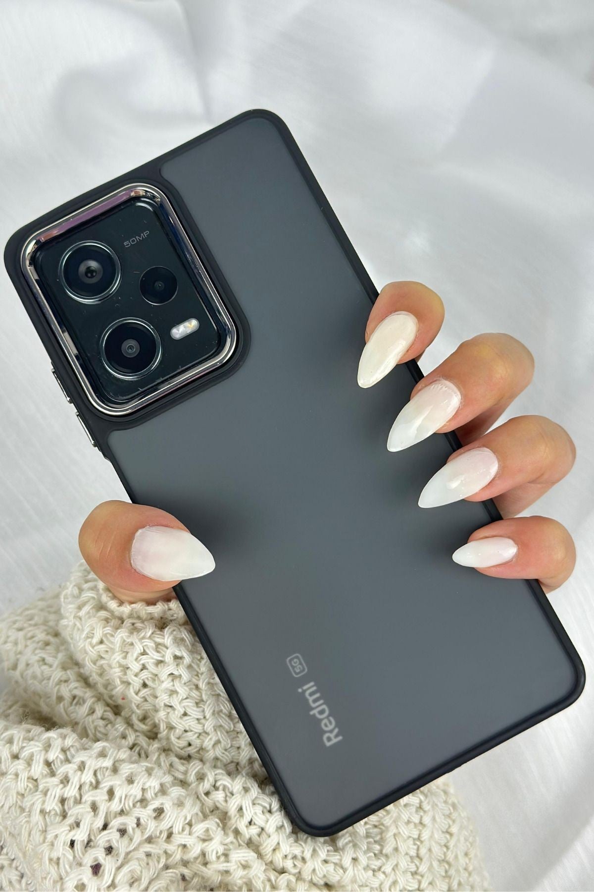 Xiaomi Redmi Note 12 Pro 5G Arkası Buzlu Şeffaf Hassas Düğme Kamera Çıkıntılı Sert Mat Perfect