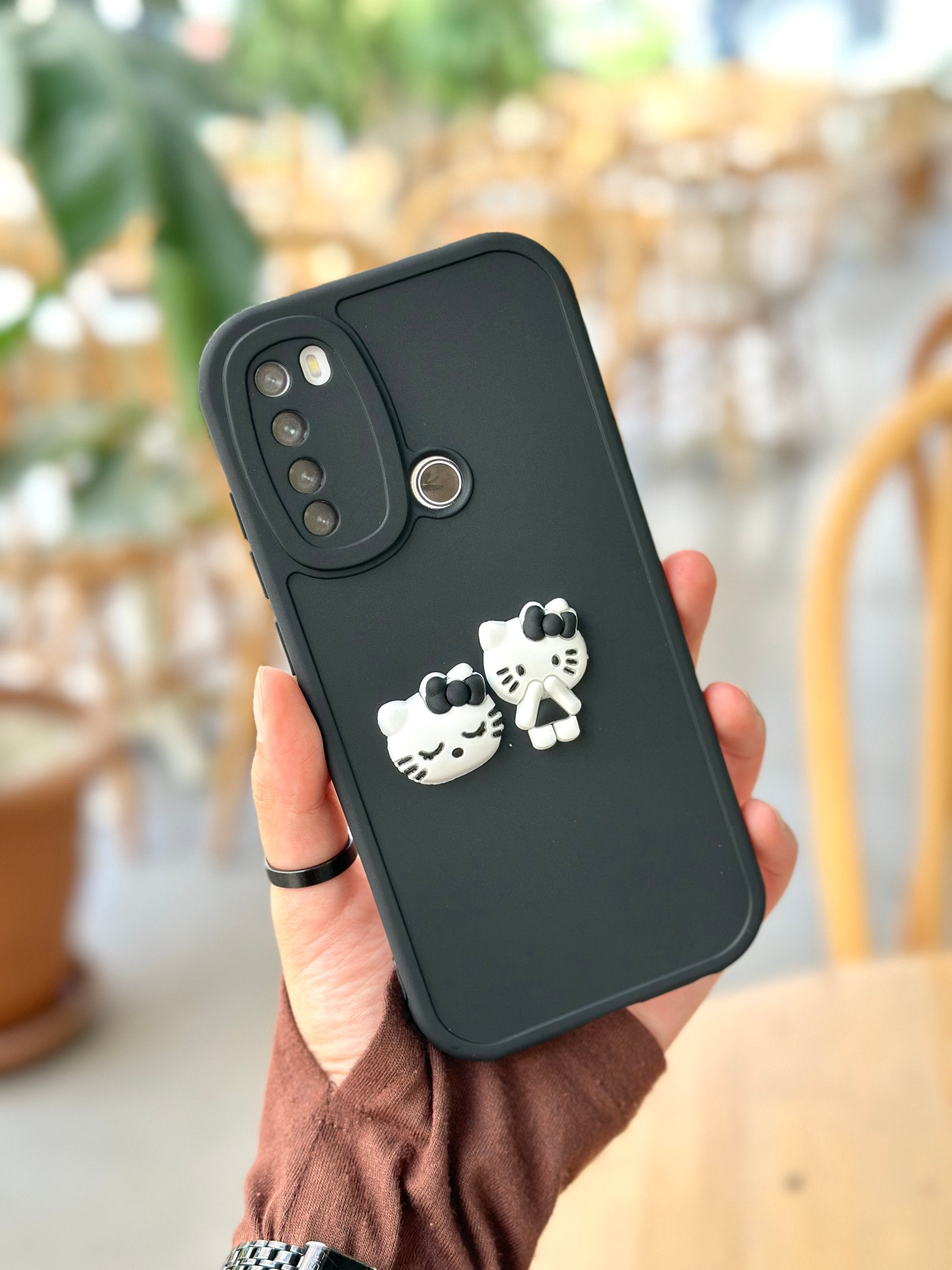 Xiaomi Redmi Note 8 Ayıcık Desenli Sevimli 3 Boyutlu Tatlı Şirin Kamera Korumalı Silikon Shape Kılıf