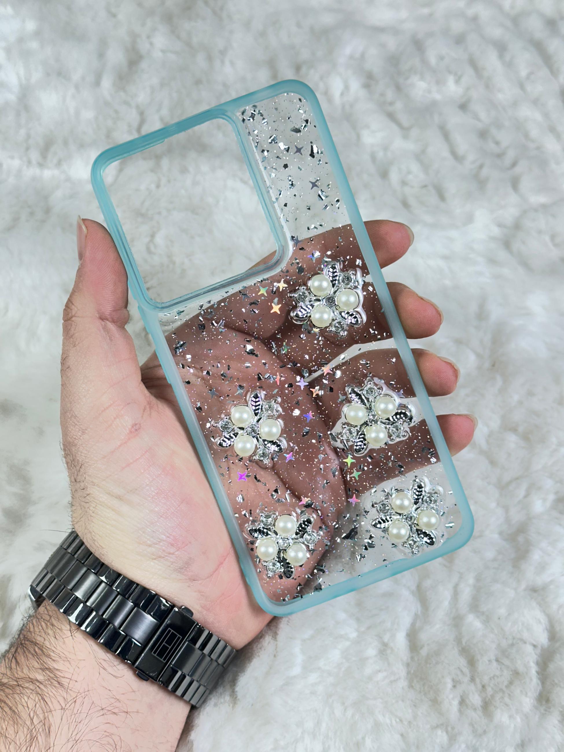 Xiaomi Redmi Note 13 4G Şeffaf Parlak Taşlı Glitter Kılıf