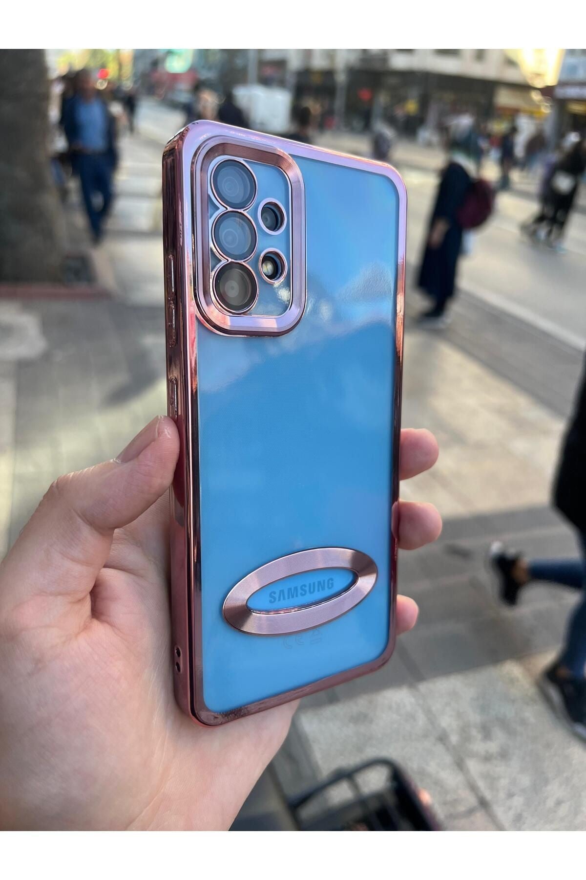 Samsung A13 4g Kılıf Logo Detaylı Kenarları Renkli Kamera Korumalı Luxury Megavip Kılıf