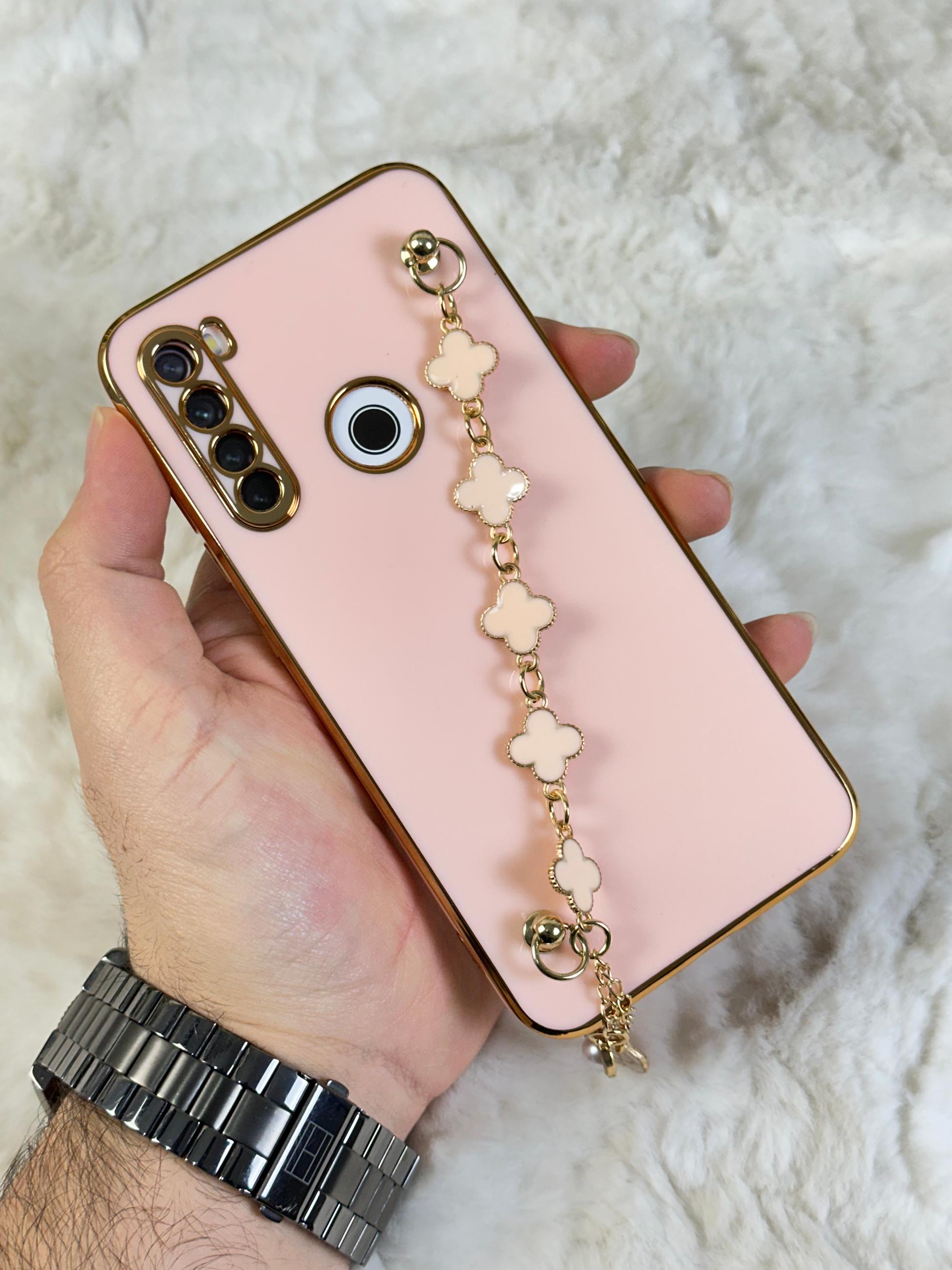 Xiaomi Redmi Note 8 Gold Kenarlı Parlak Kamera Korumalı Elçek Kılıf