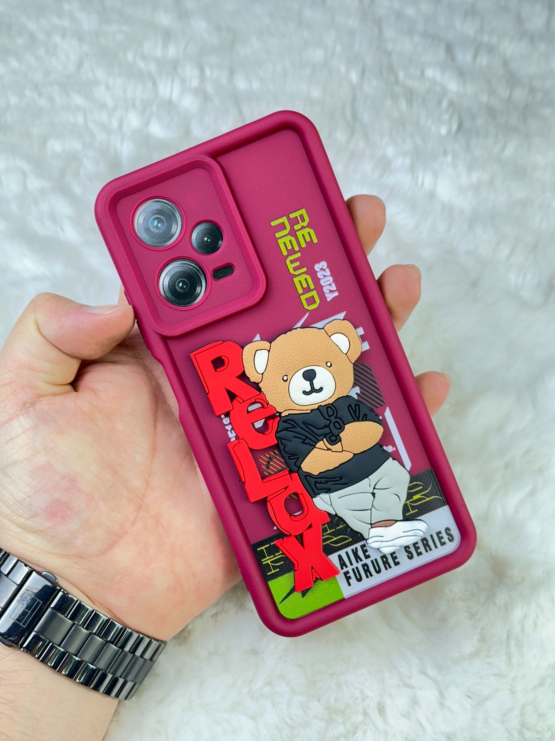 Xiaomi Redmi Note 12 Pro 5G Sert Silikonlu Lansman Ayıcıklı kılıf