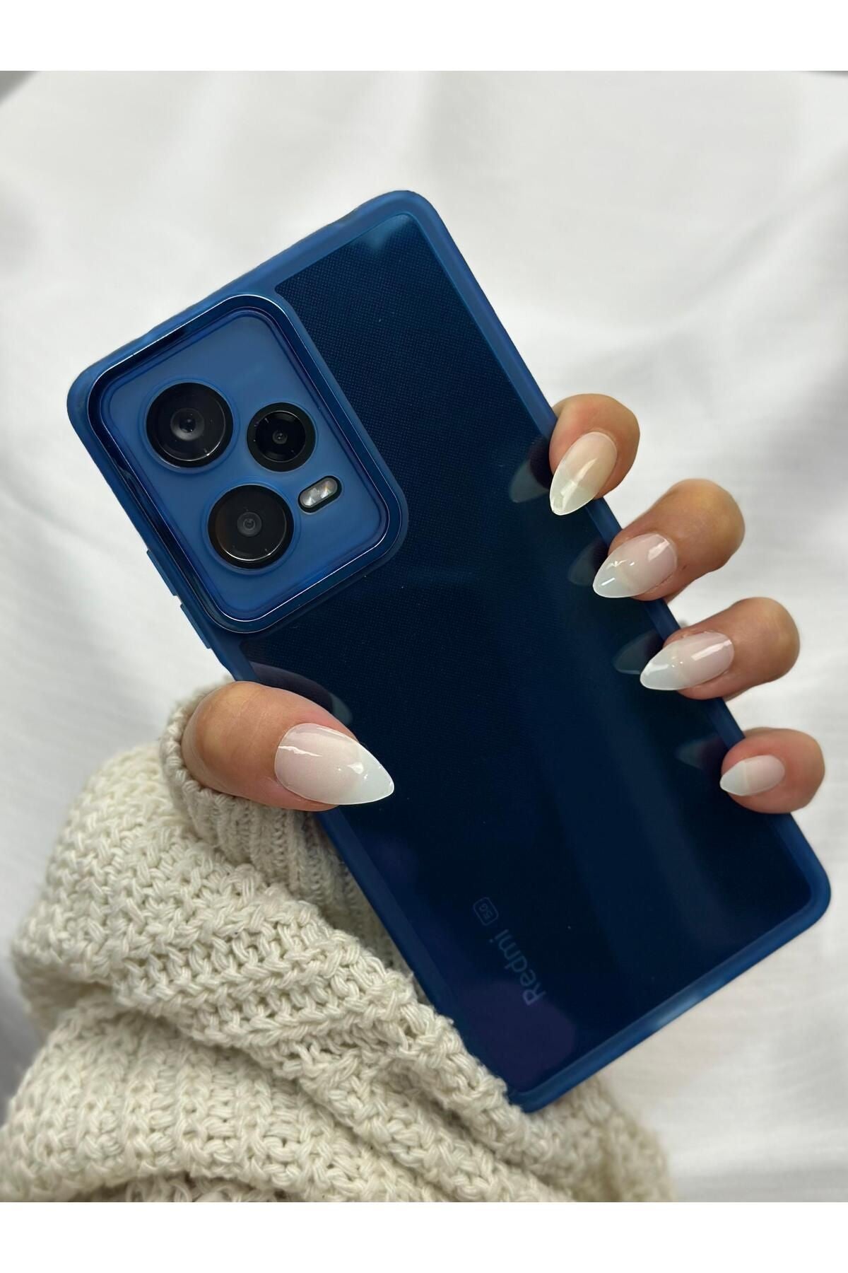 Redmi Note 12 Pro 5G Parlak Kamera Ve Darbe Korumalı Kenarları Renkli Arkası Şeffaf Post BERRY