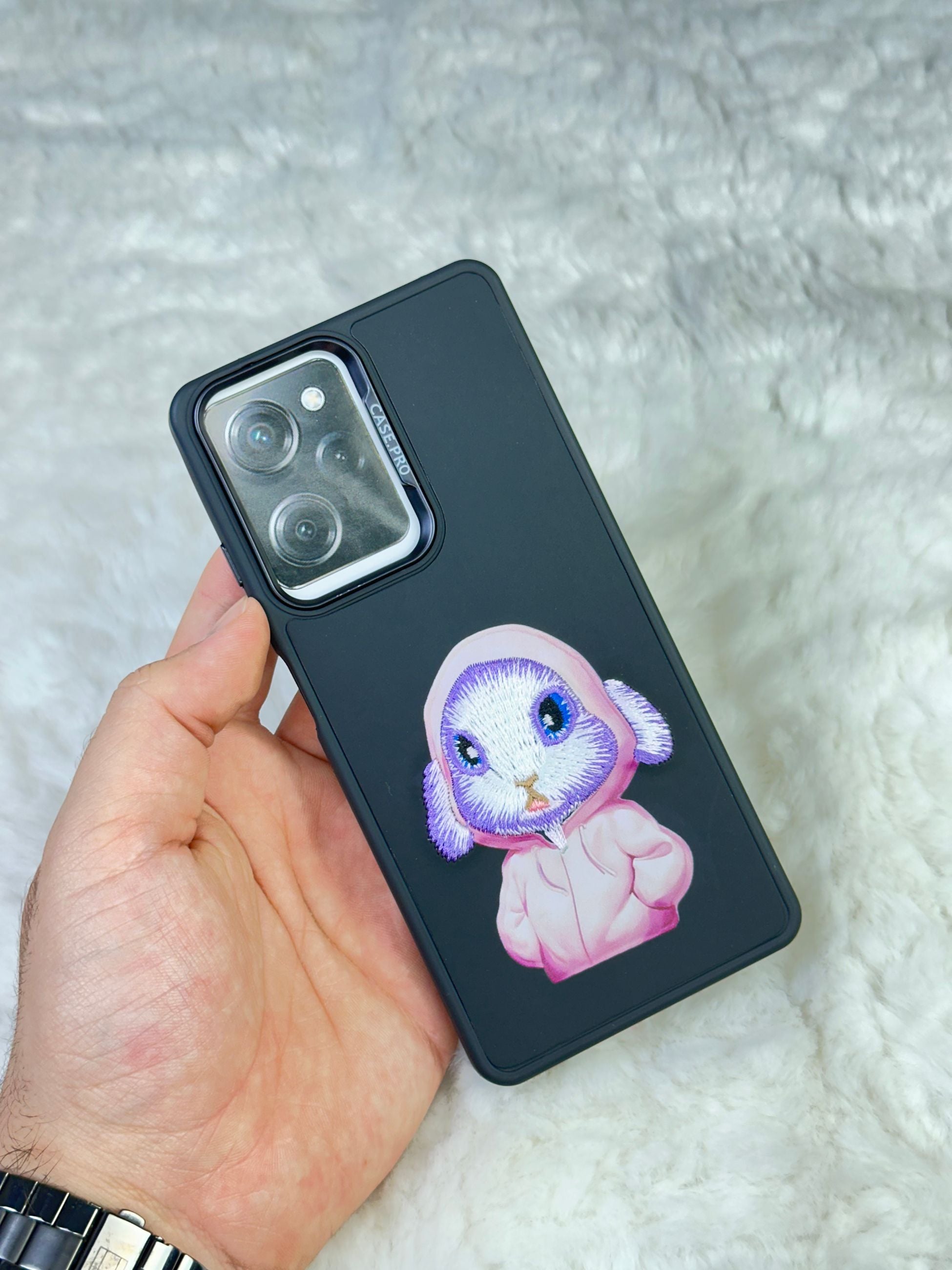 Xiaomi Redmi Note 12 Pro 5G Sert Kapaklı Tatlı Karakterli Dikişli Safari Kılıf