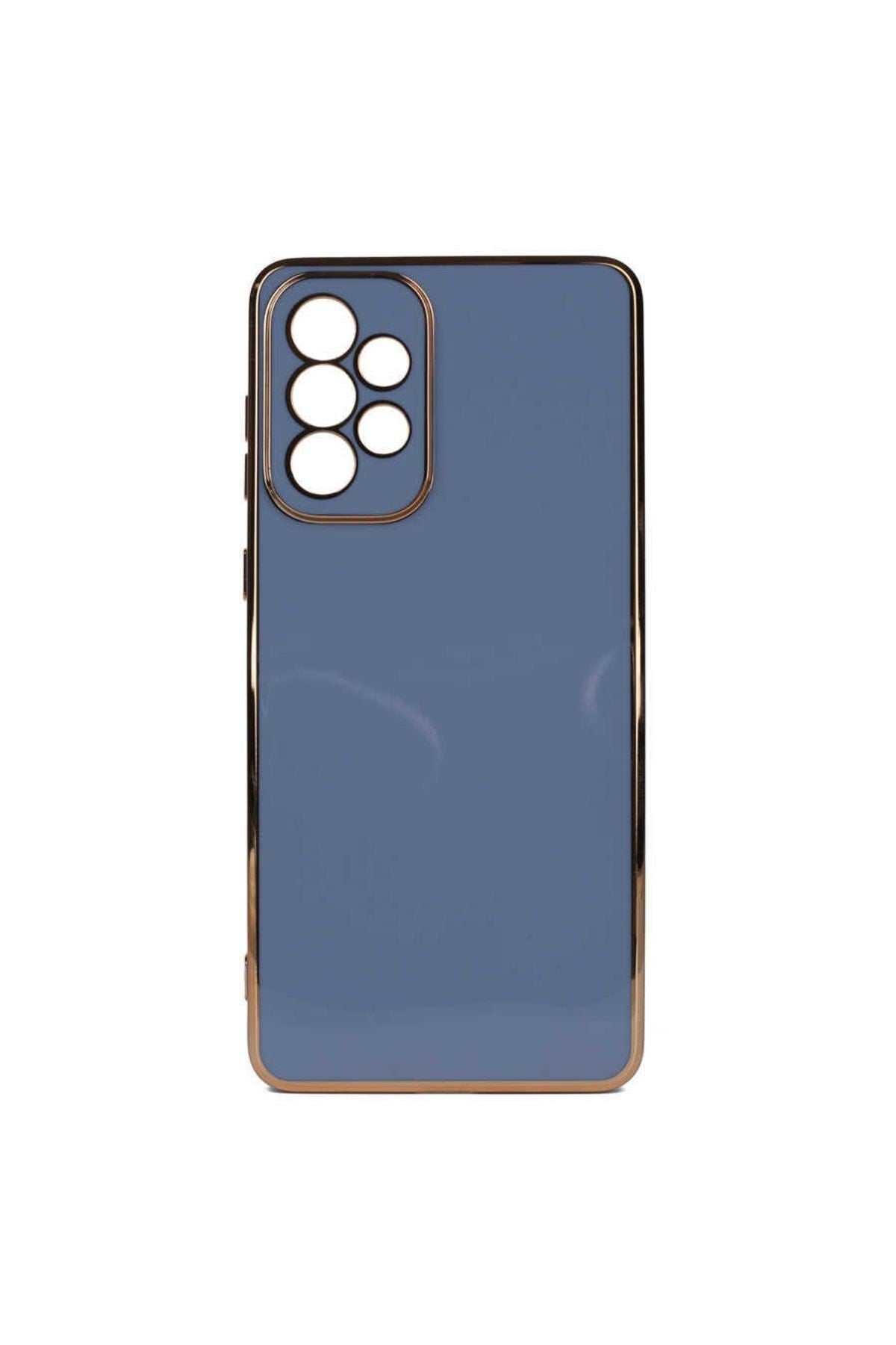 Samsung A73 Gold Kenarlı Parlak Kamera Korumalı Bark Kılıf