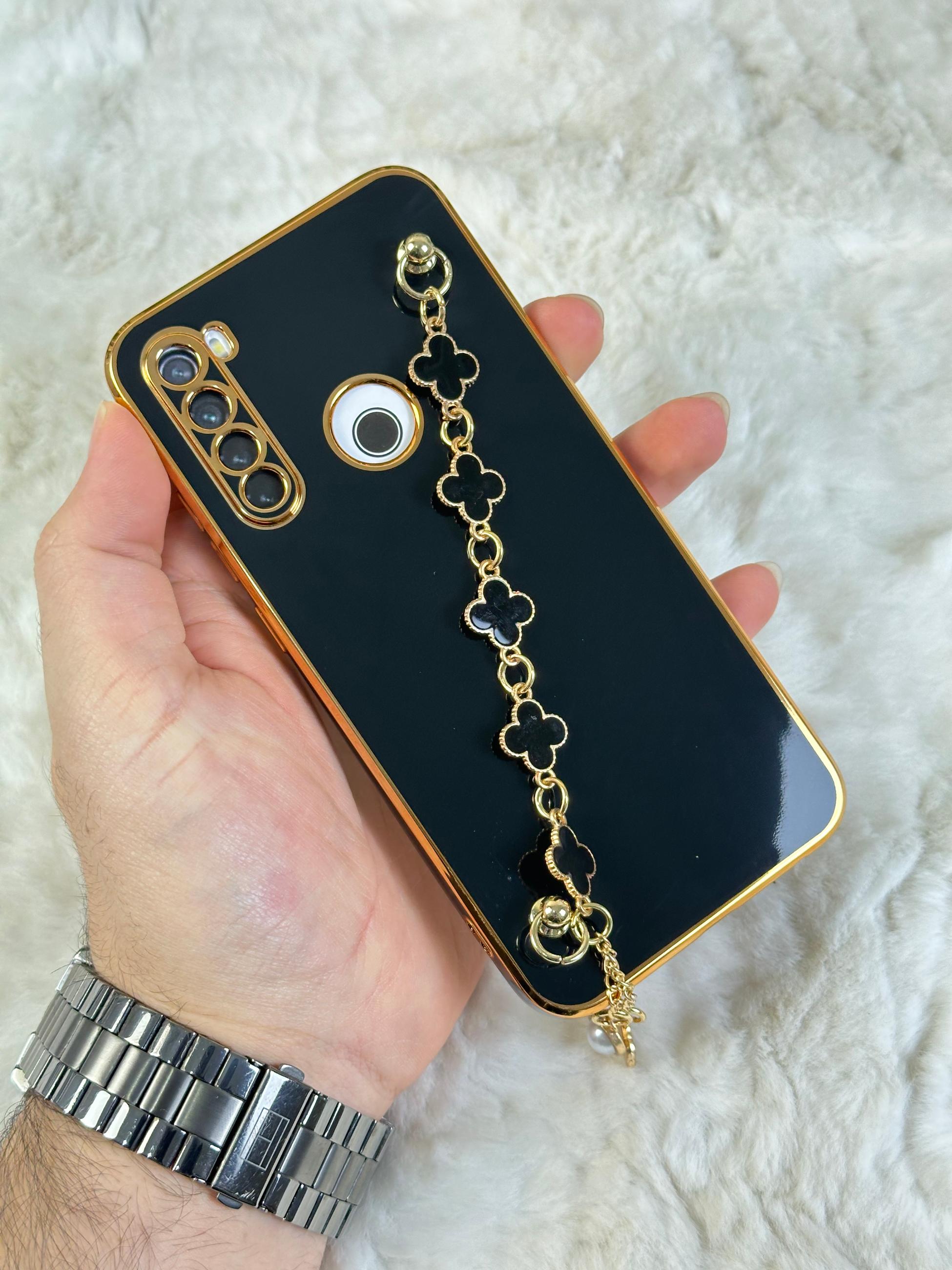 Xiaomi Redmi Note 8 Gold Kenarlı Parlak Kamera Korumalı Elçek Kılıf