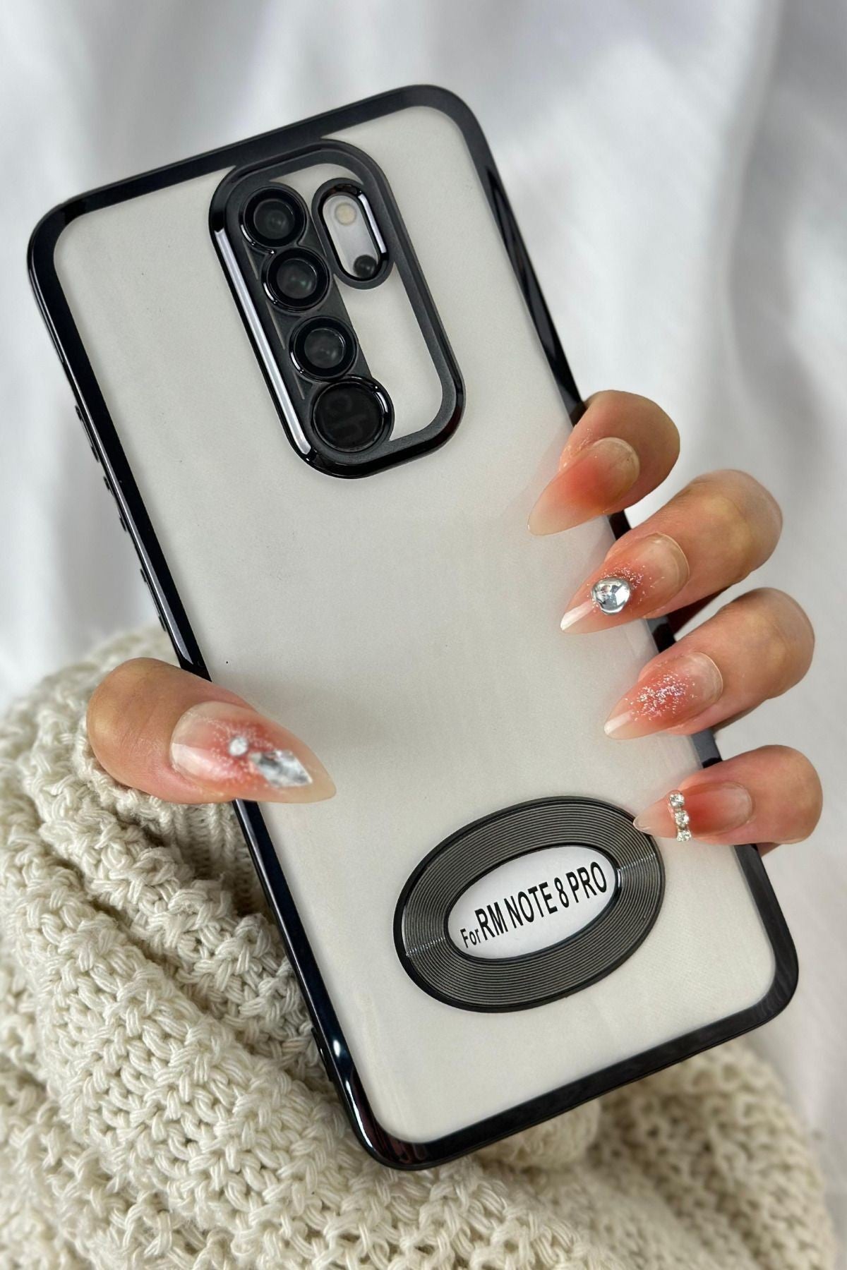 Xiaomi Redmi Note 8 Pro Logo Detaylı Kenarları Renkli Kamera Korumalı Luxury Megavip Kılıf