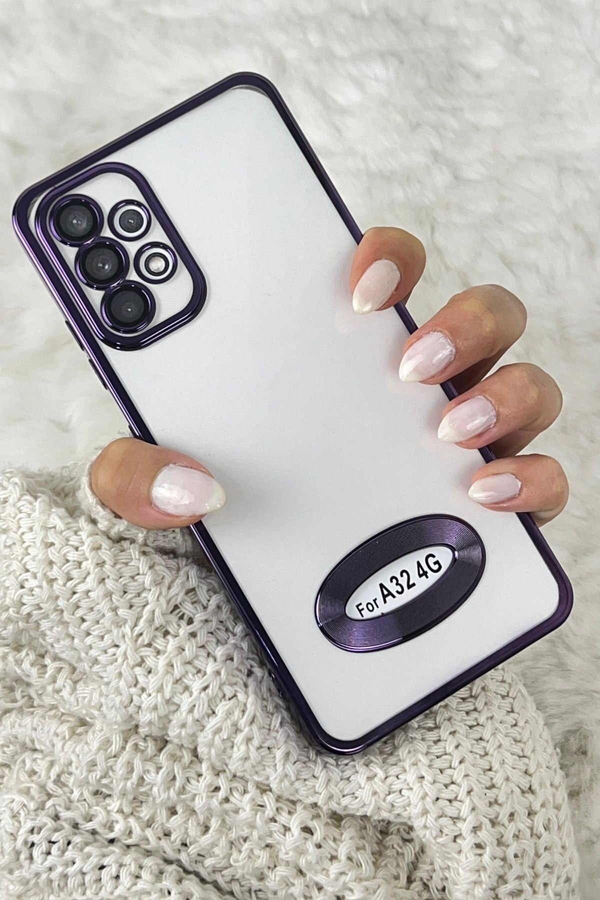 Samsung A32 4g Kılıf Logo Detaylı Kenarları Renkli Kamera Korumalı Luxury Megavip Kılıf