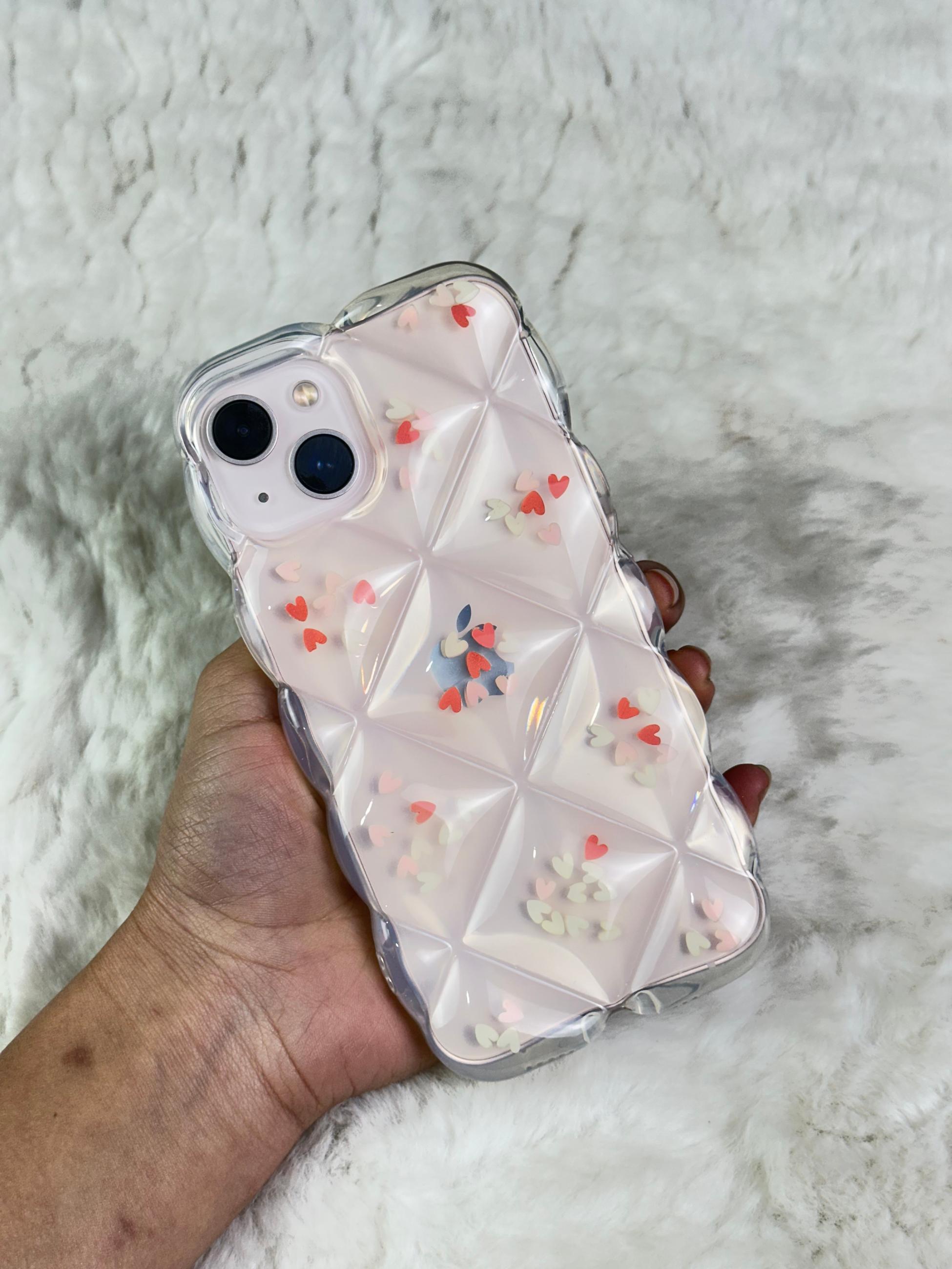 iPhone 14 Darbe Emici Özellikli Çiçekli Kalpli Figürlü Angel Kılıf