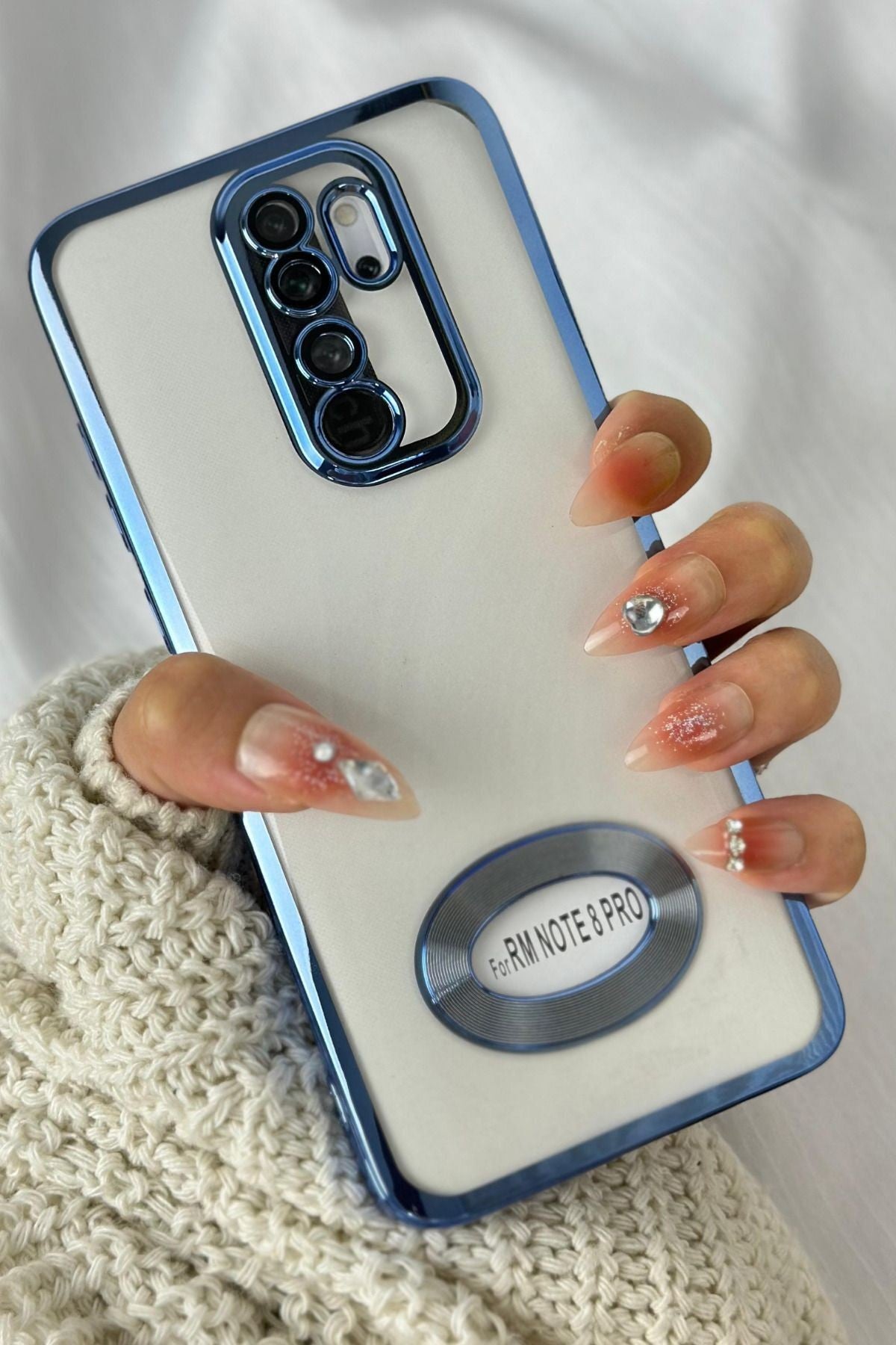 Xiaomi Redmi Note 8 Pro Logo Detaylı Kenarları Renkli Kamera Korumalı Luxury Megavip Kılıf