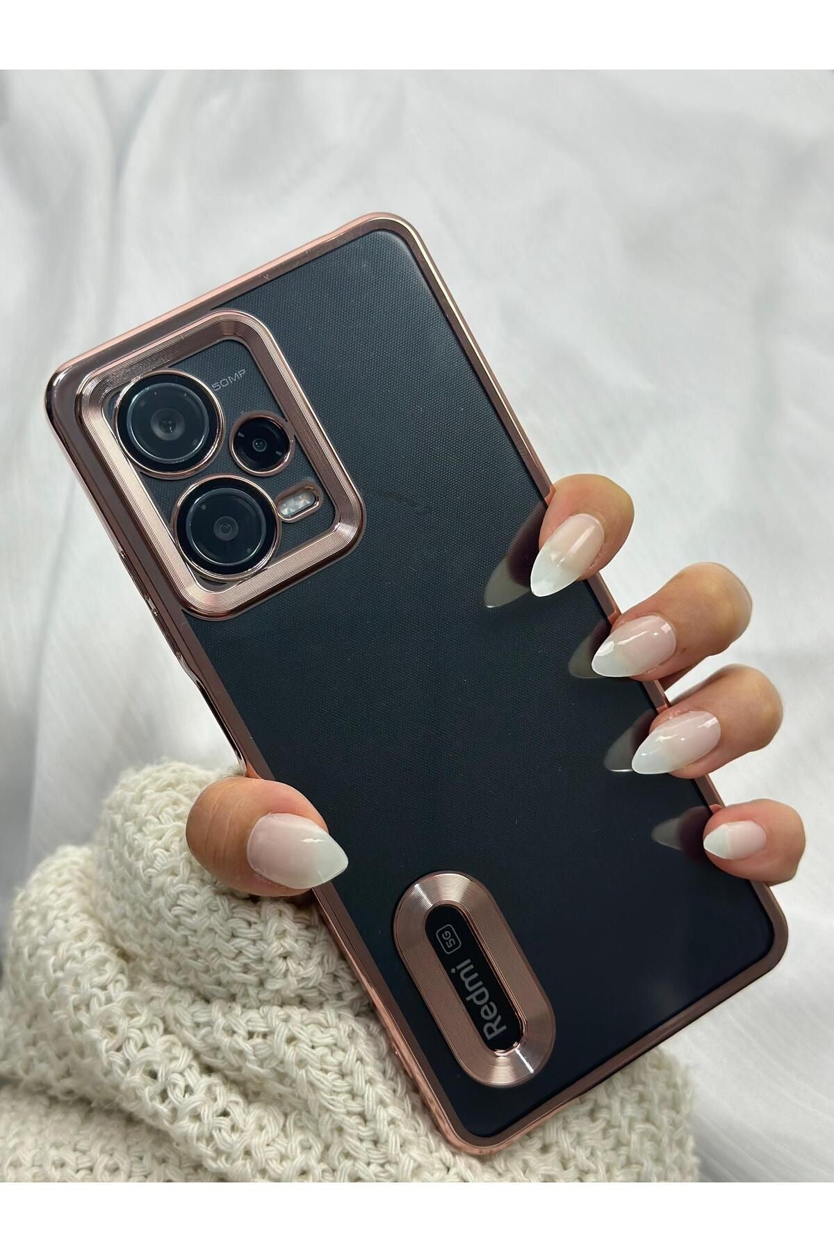 Xiaomi Redmi Note 12 Pro 5g Kamera Korumalı Şeffaf Logo Gösteren Kenarları Parlak Lüx Megavip Kılıf