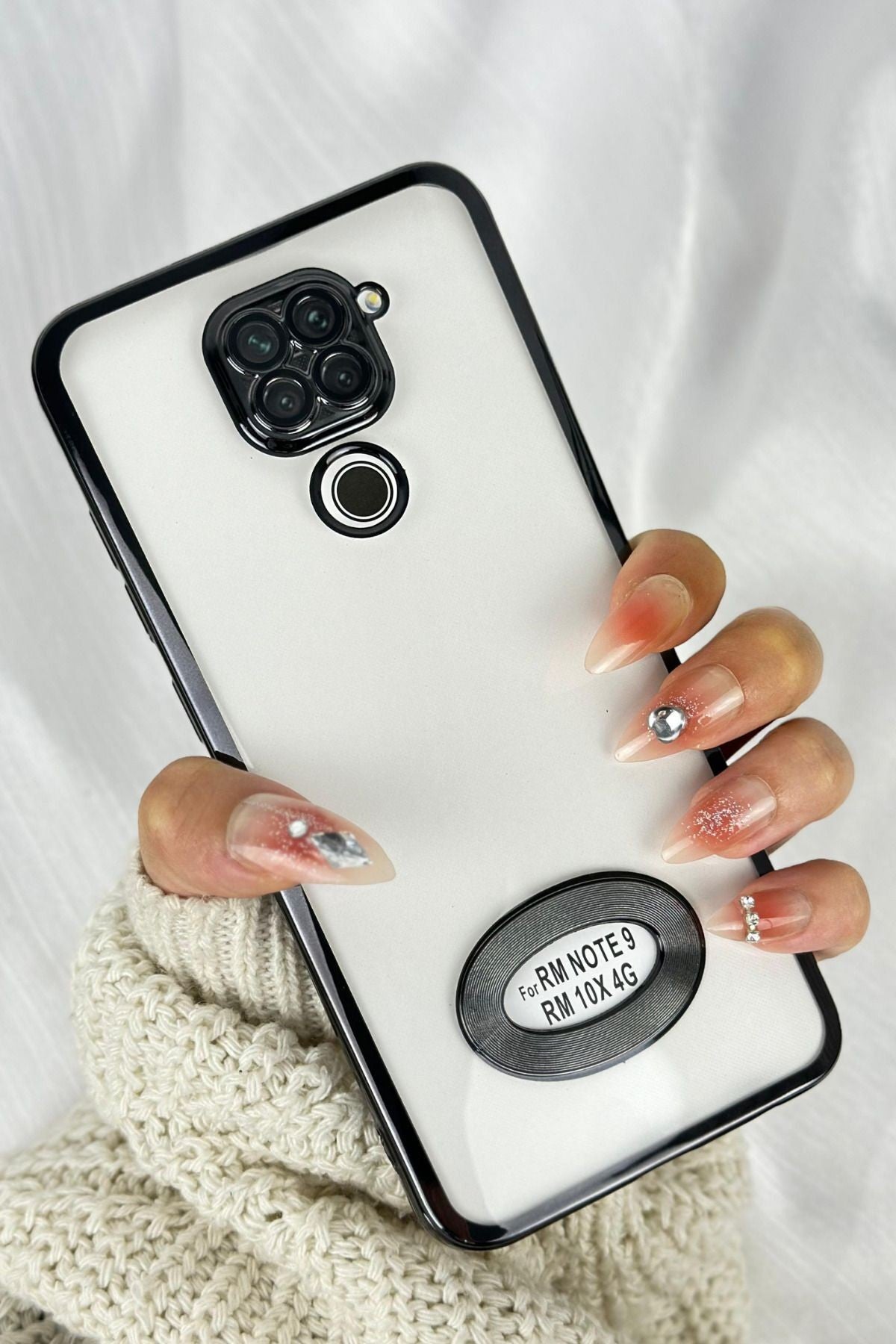 Xiaomi Redmi Note 9 4g Logo Detaylı Kenarları Renkli Kamera Korumalı Luxury MegaVip Kılıf