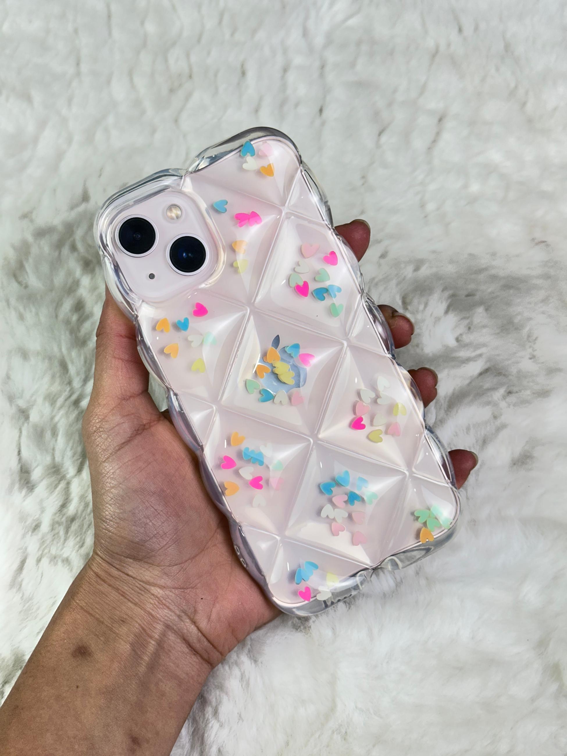 iPhone 14 Darbe Emici Özellikli Çiçekli Kalpli Figürlü Angel Kılıf