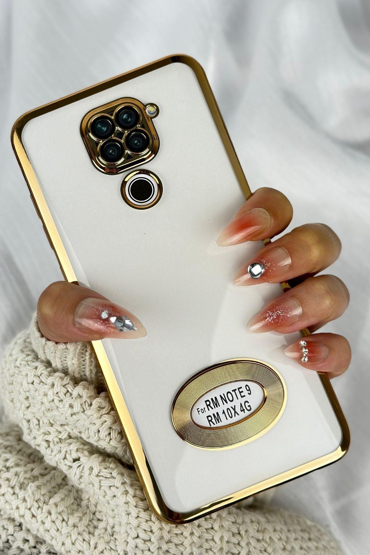 Xiaomi Redmi Note 9 4g Logo Detaylı Kenarları Renkli Kamera Korumalı Luxury MegaVip Kılıf