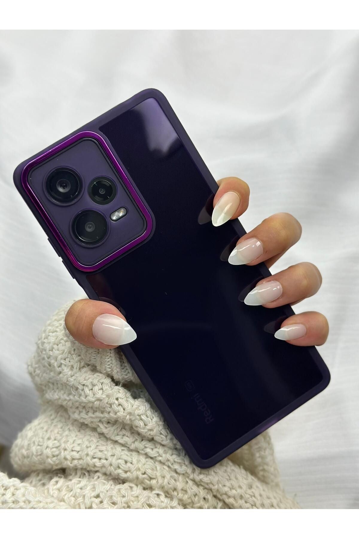 Redmi Note 12 Pro 5G Parlak Kamera Ve Darbe Korumalı Kenarları Renkli Arkası Şeffaf Post BERRY