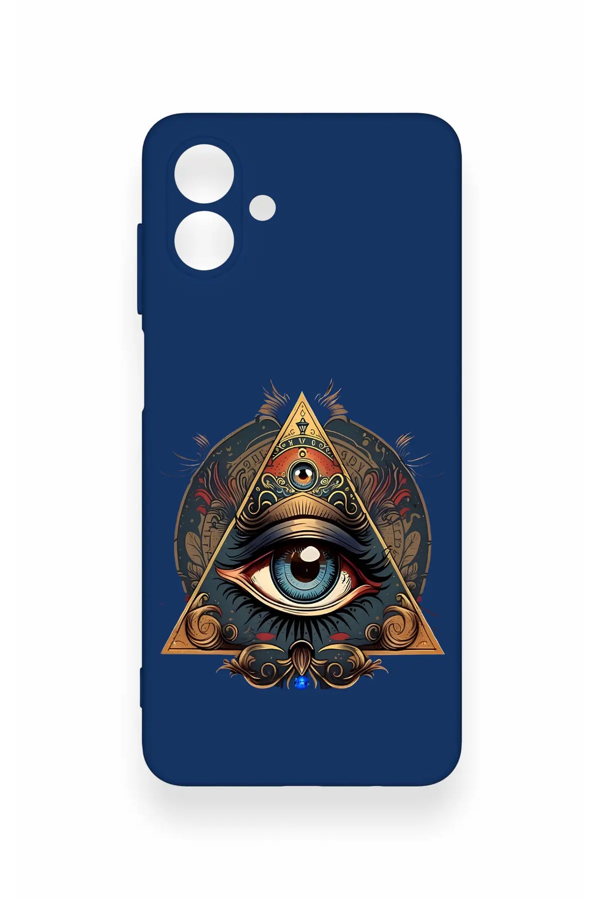 Samsung A07 Uyumlu Pyramid Eye Desenli Silikon Kılıf