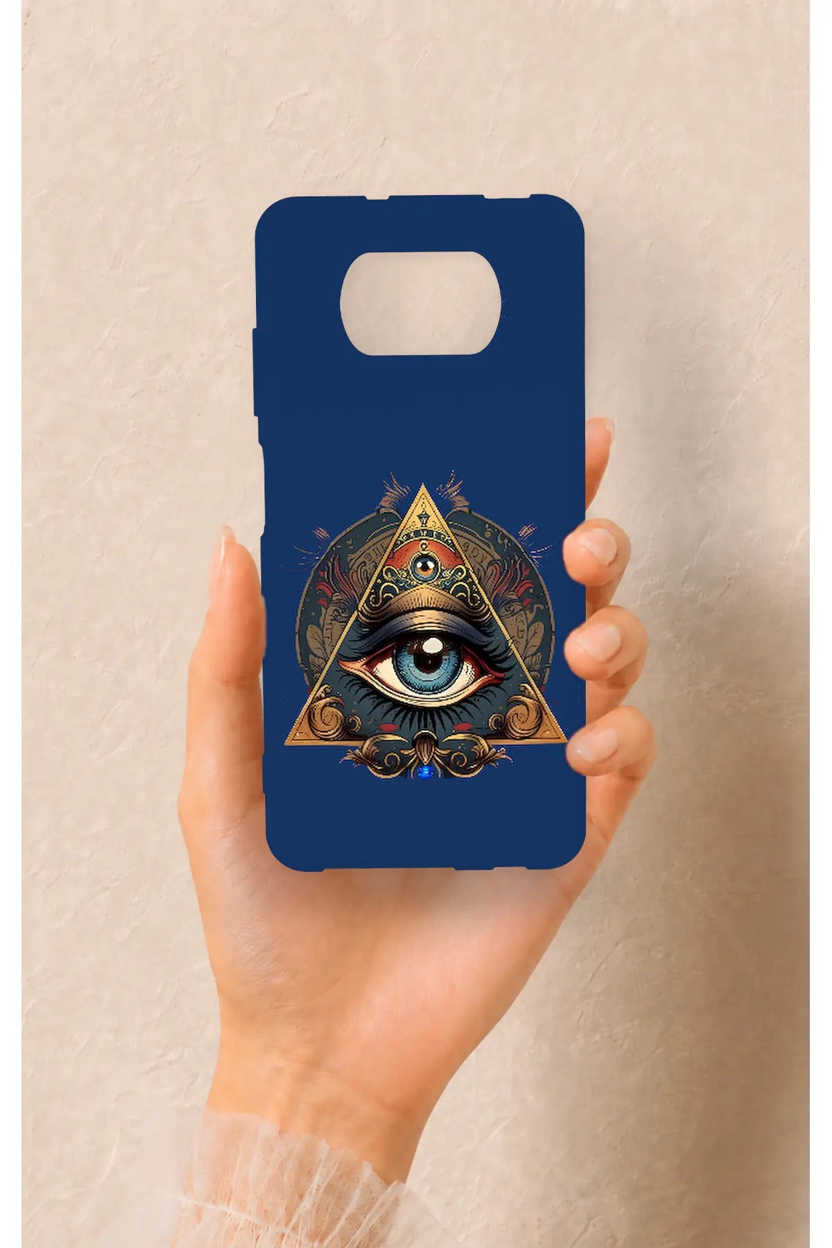 Poco X3 Uyumlu Pyramid Eye Desenli Silikon Kılıf
