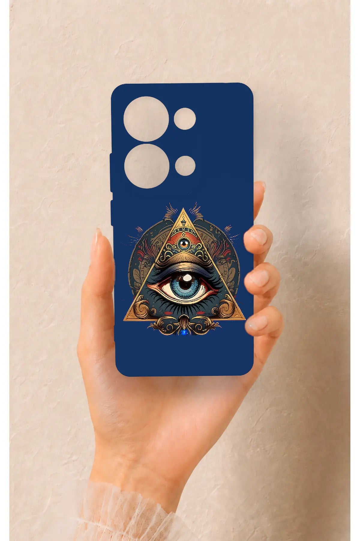 Redmi Note 13 Pro 4G Uyumlu Pyramid Eye Desenli Silikon Kılıf