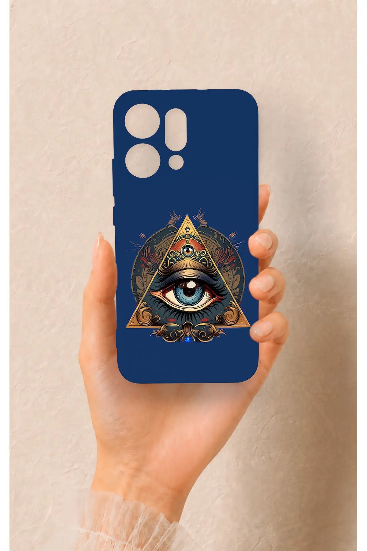 Oppo Reno 14 Uyumlu Pyramid Eye Desenli Silikon Kılıf