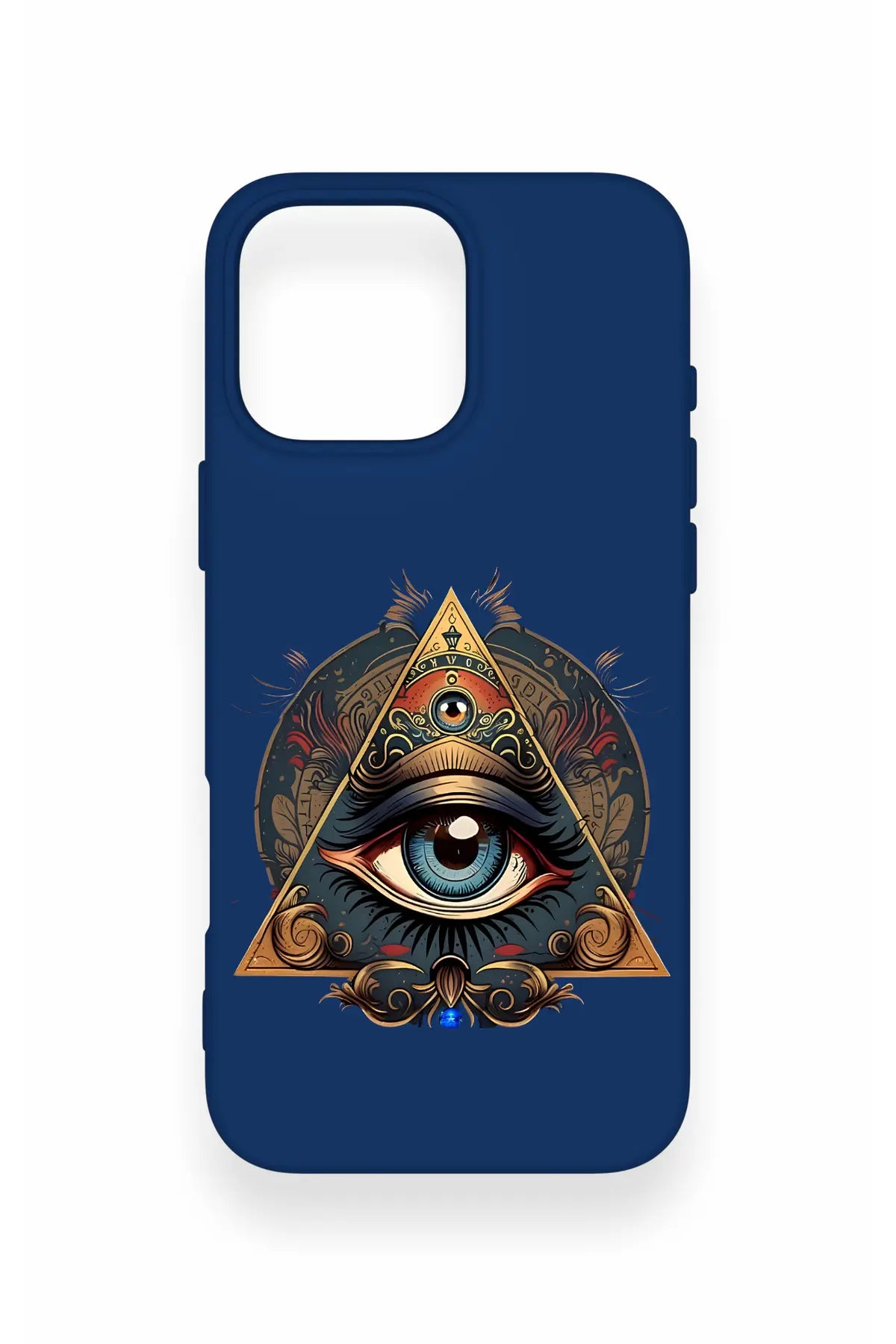 iPhone 16 Pro Max Uyumlu Pyramid Eye Desenli Silikon Kılıf