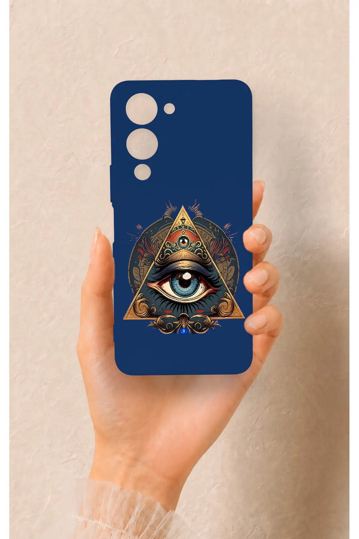 Vivo Y19 5G Uyumlu Pyramid Eye Desenli Silikon Kılıf