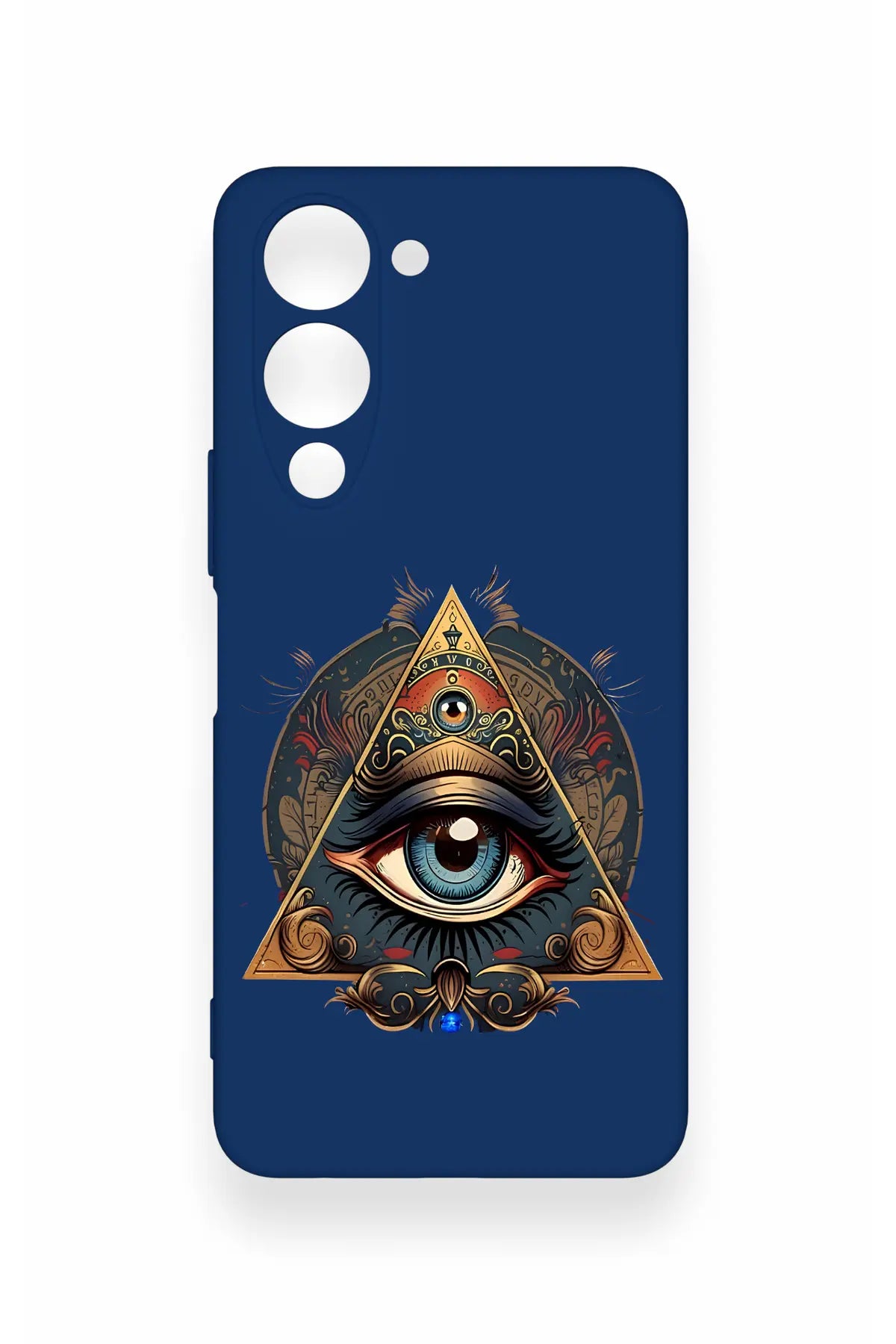 Vivo Y19 5G Uyumlu Pyramid Eye Desenli Silikon Kılıf
