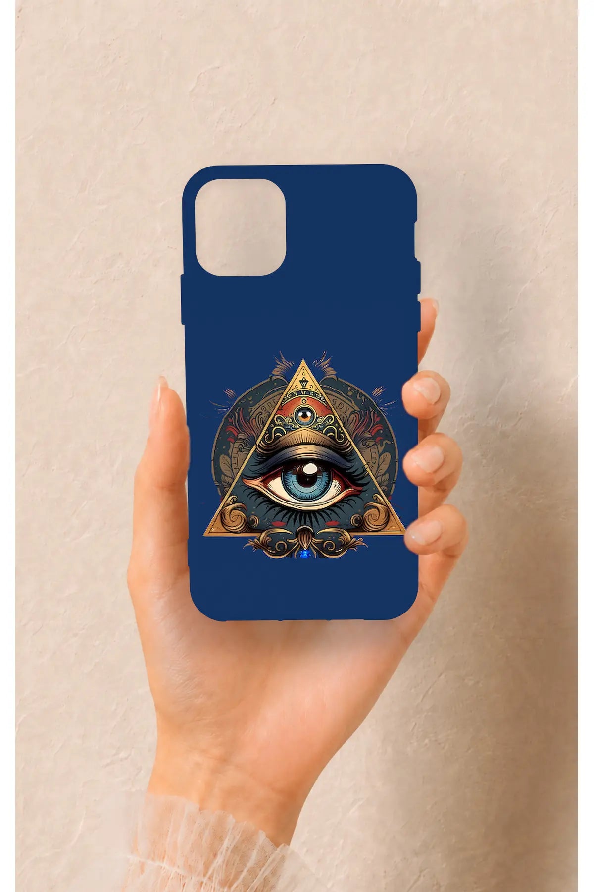 iPhone 11 Pro Max Uyumlu Pyramid Eye Desenli Silikon Kılıf