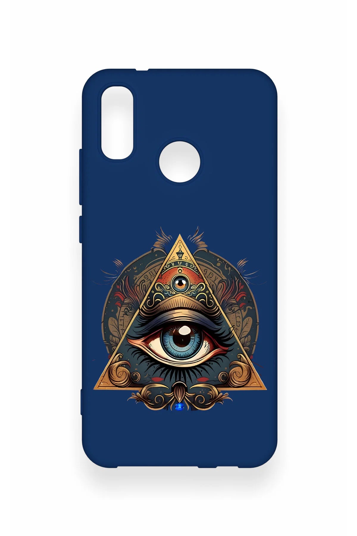 Huawei P20 Lite Uyumlu Pyramid Eye Desenli Silikon Kılıf