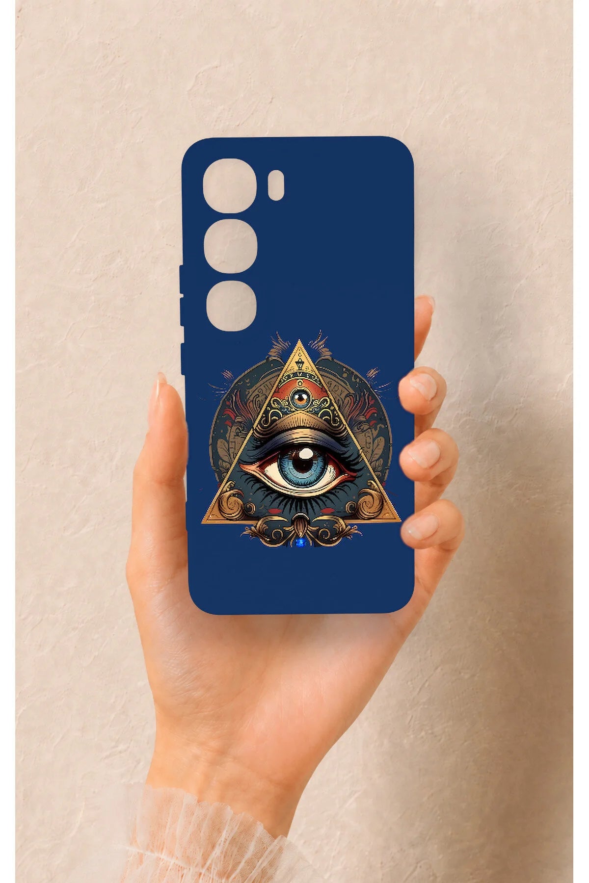 Vivo V40 Lite 5G Uyumlu Pyramid Eye Desenli Silikon Kılıf