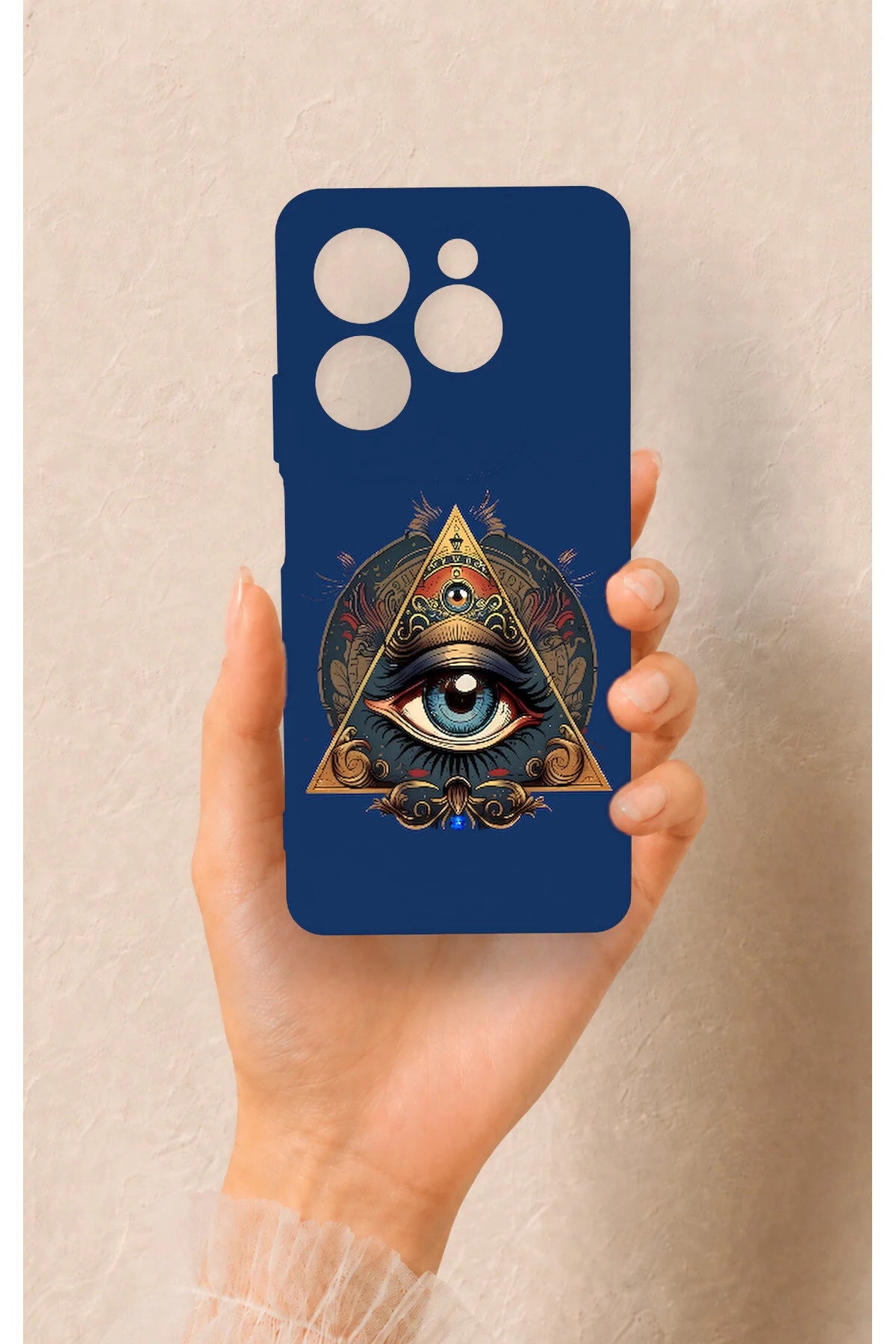 Infinix Hot 40 Pro Uyumlu Pyramid Eye Desenli Silikon Kılıf