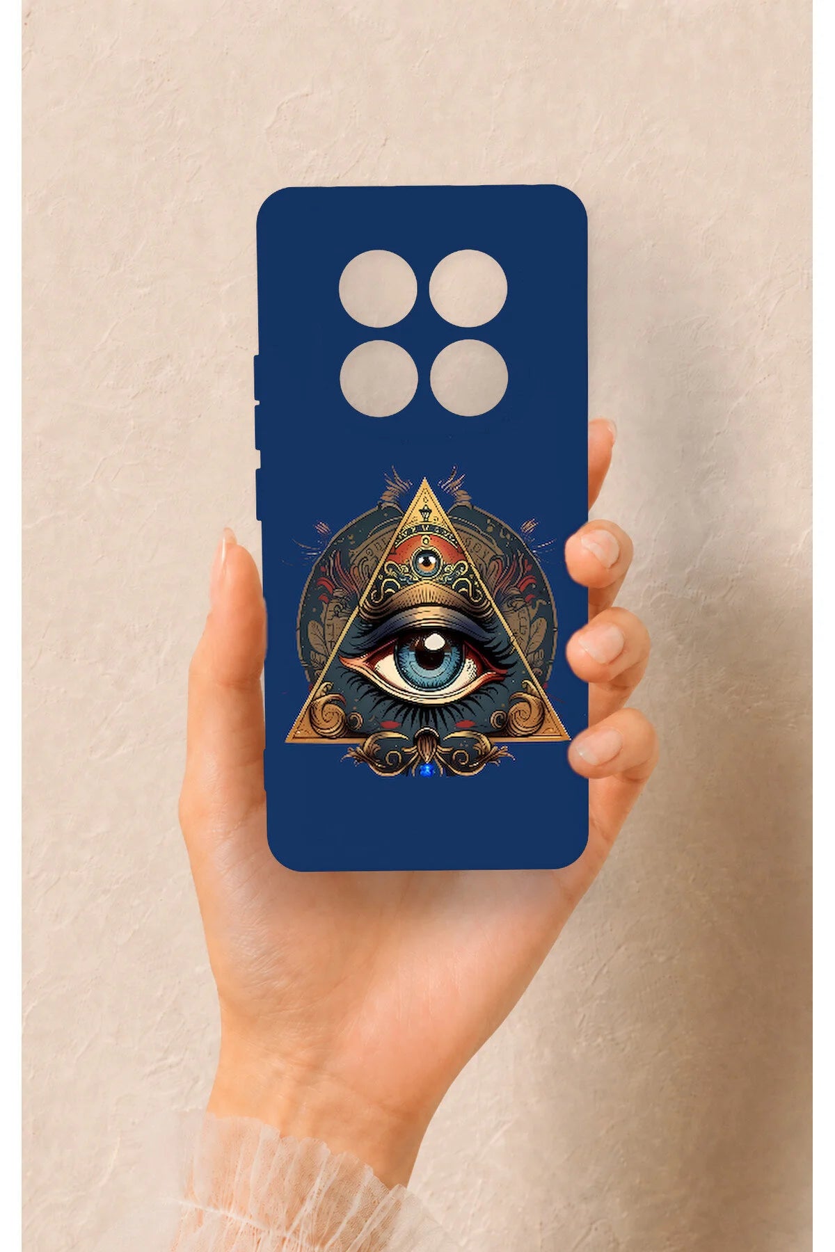 Redmi Note 14 Pro 5G Uyumlu Pyramid Eye Desenli Silikon Kılıf
