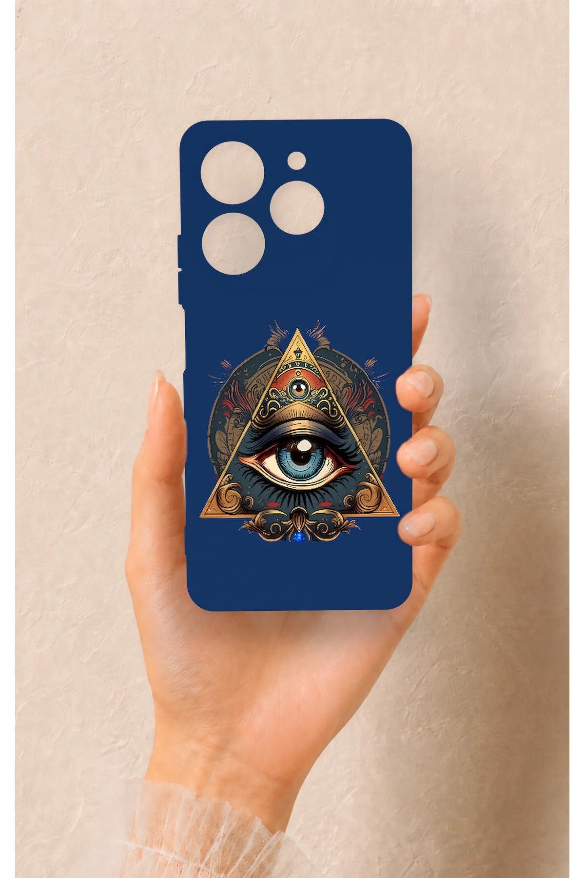 Tecno Spark 10 Pro Uyumlu Pyramid Eye Desenli Silikon Kılıf
