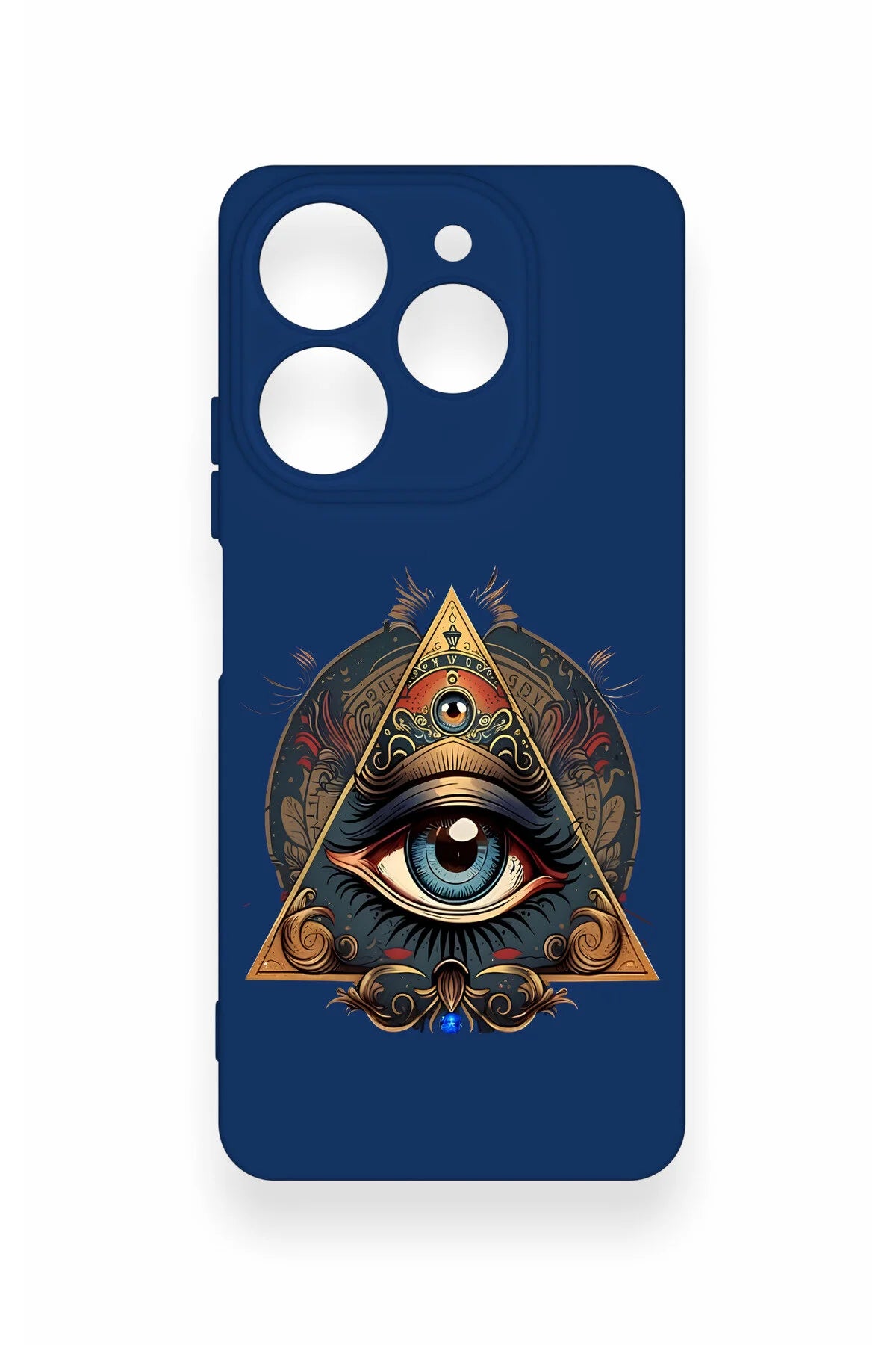 Tecno Spark 10 Pro Uyumlu Pyramid Eye Desenli Silikon Kılıf