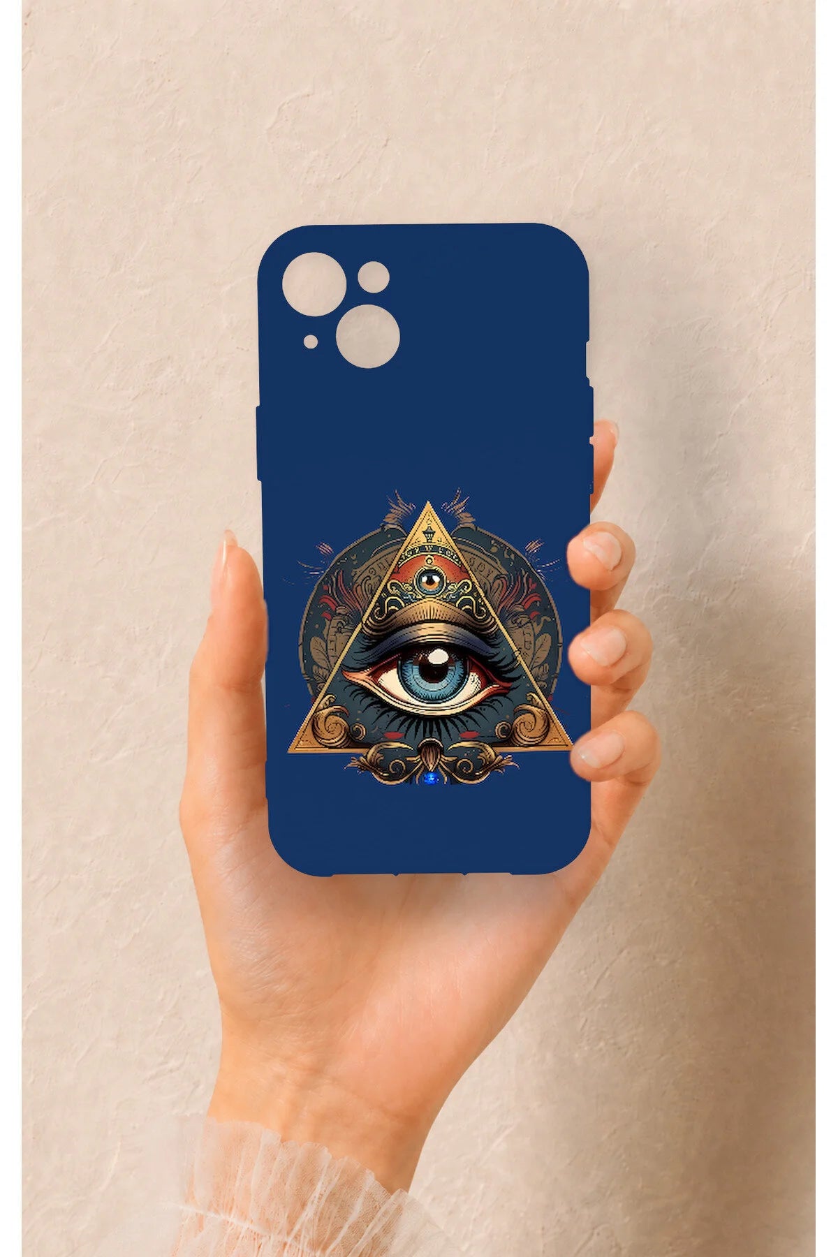 iPhone 14 Plus/15 Plus Uyumlu Pyramid Eye Desenli Silikon Kılıf