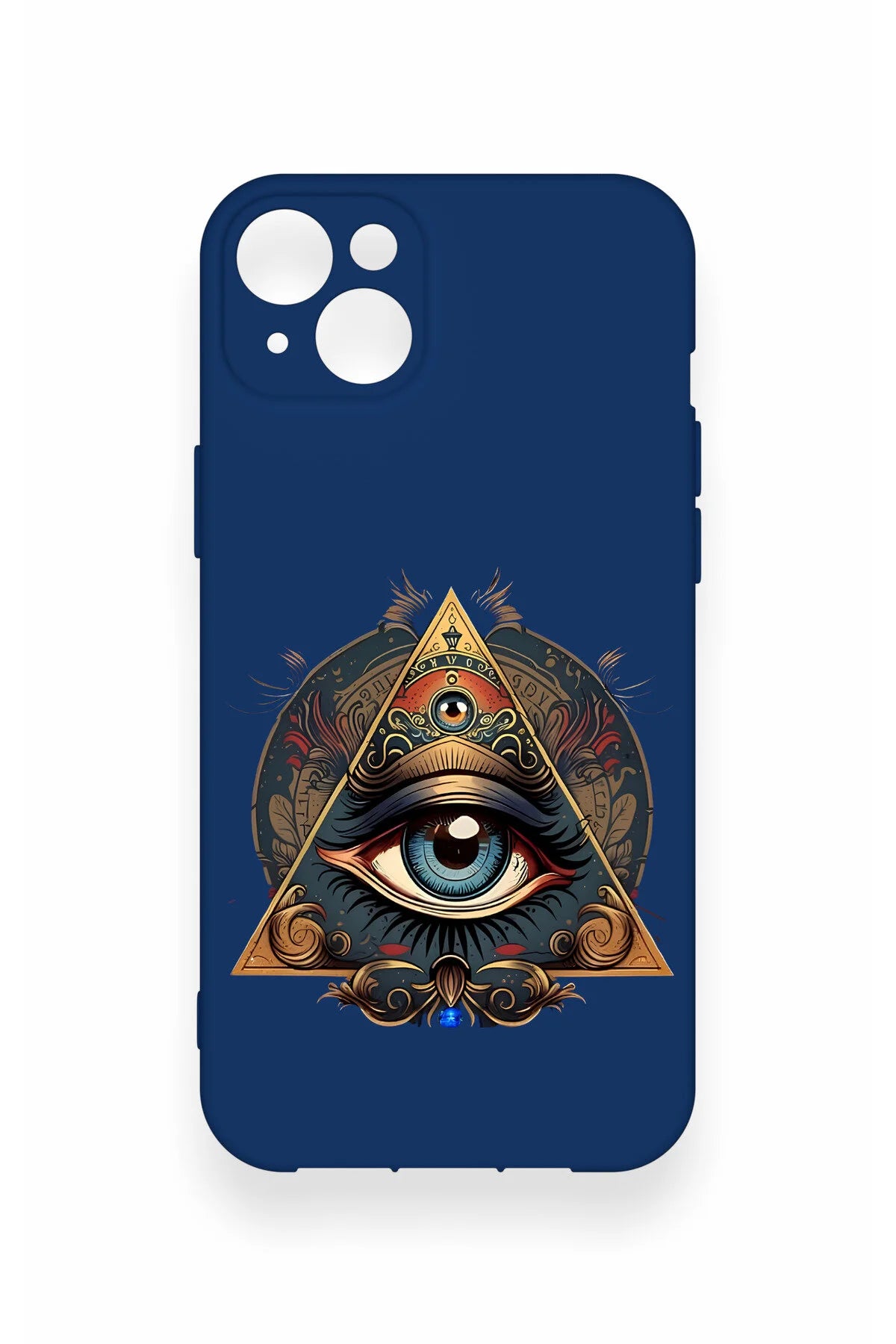 iPhone 14 Plus/15 Plus Uyumlu Pyramid Eye Desenli Silikon Kılıf