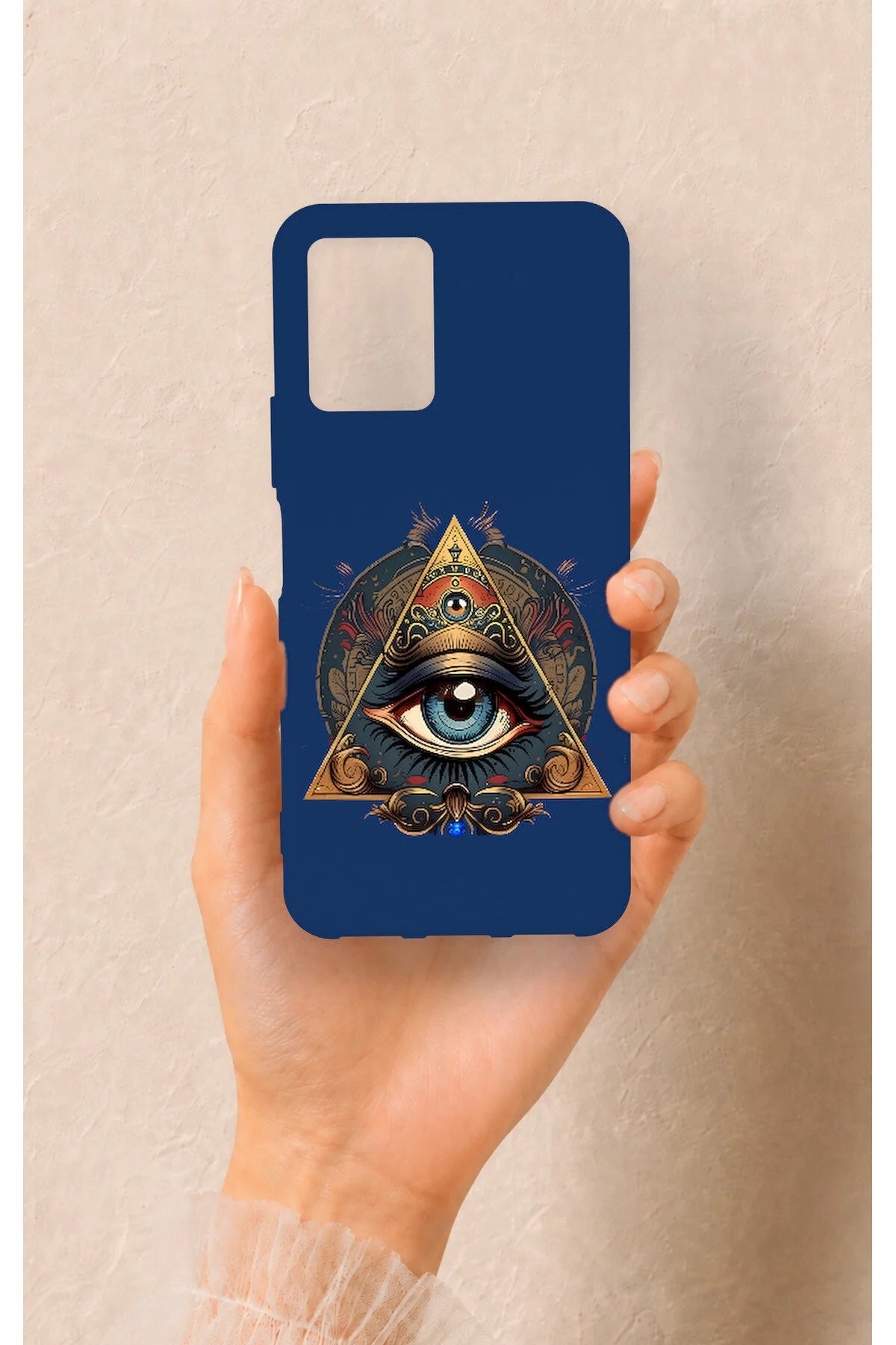 Vivo Y21S Uyumlu Pyramid Eye Desenli Silikon Kılıf