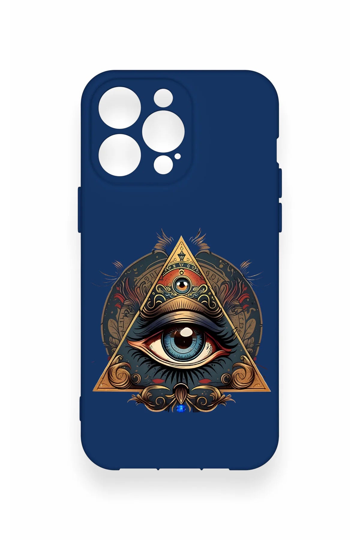 iPhone 14 Pro Max Uyumlu Pyramid Eye Desenli Silikon Kılıf